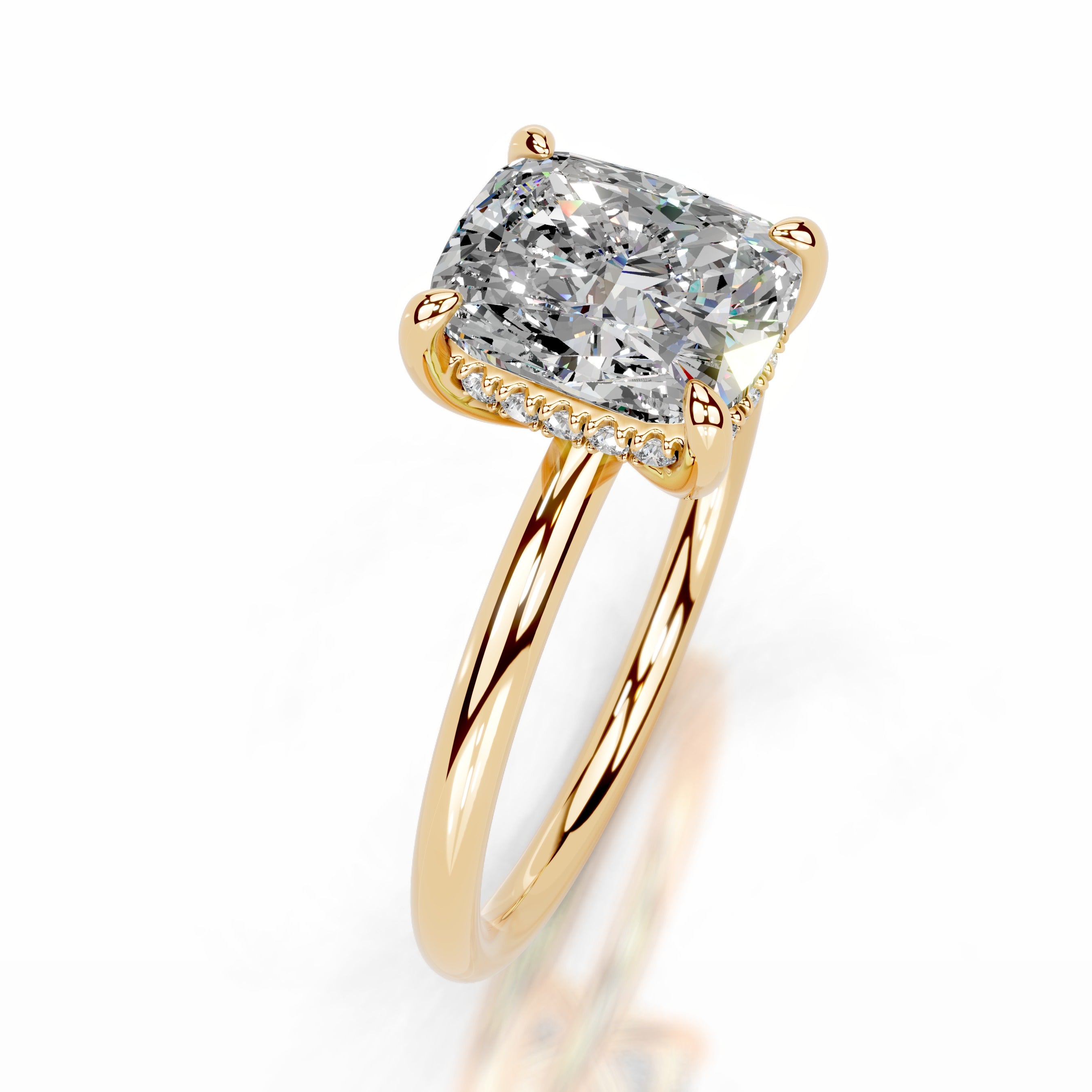 Willow Moissanite & Diamond Ring - 18K Yellow Gold