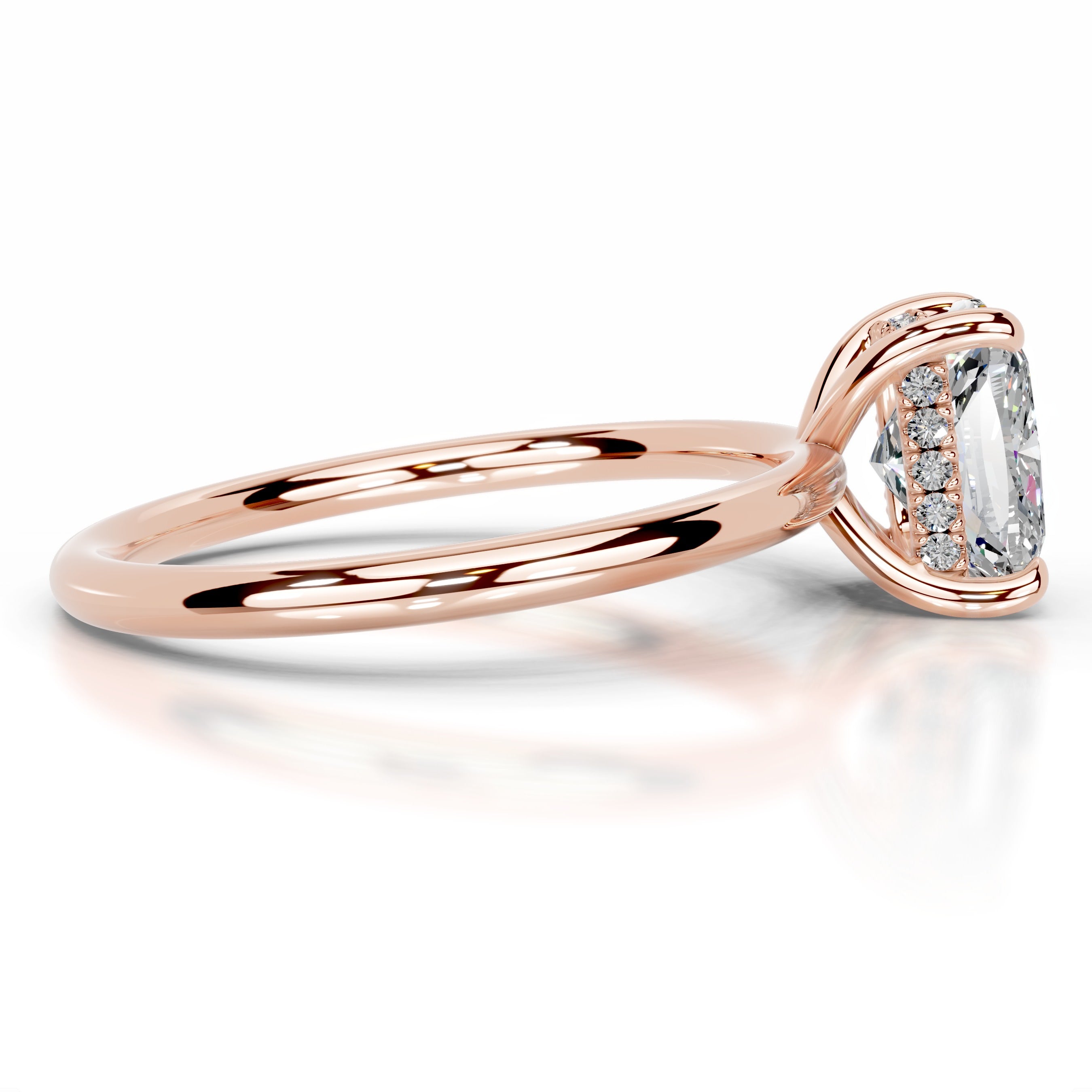 Willow Moissanite & Diamond Ring - 14K Rose Gold