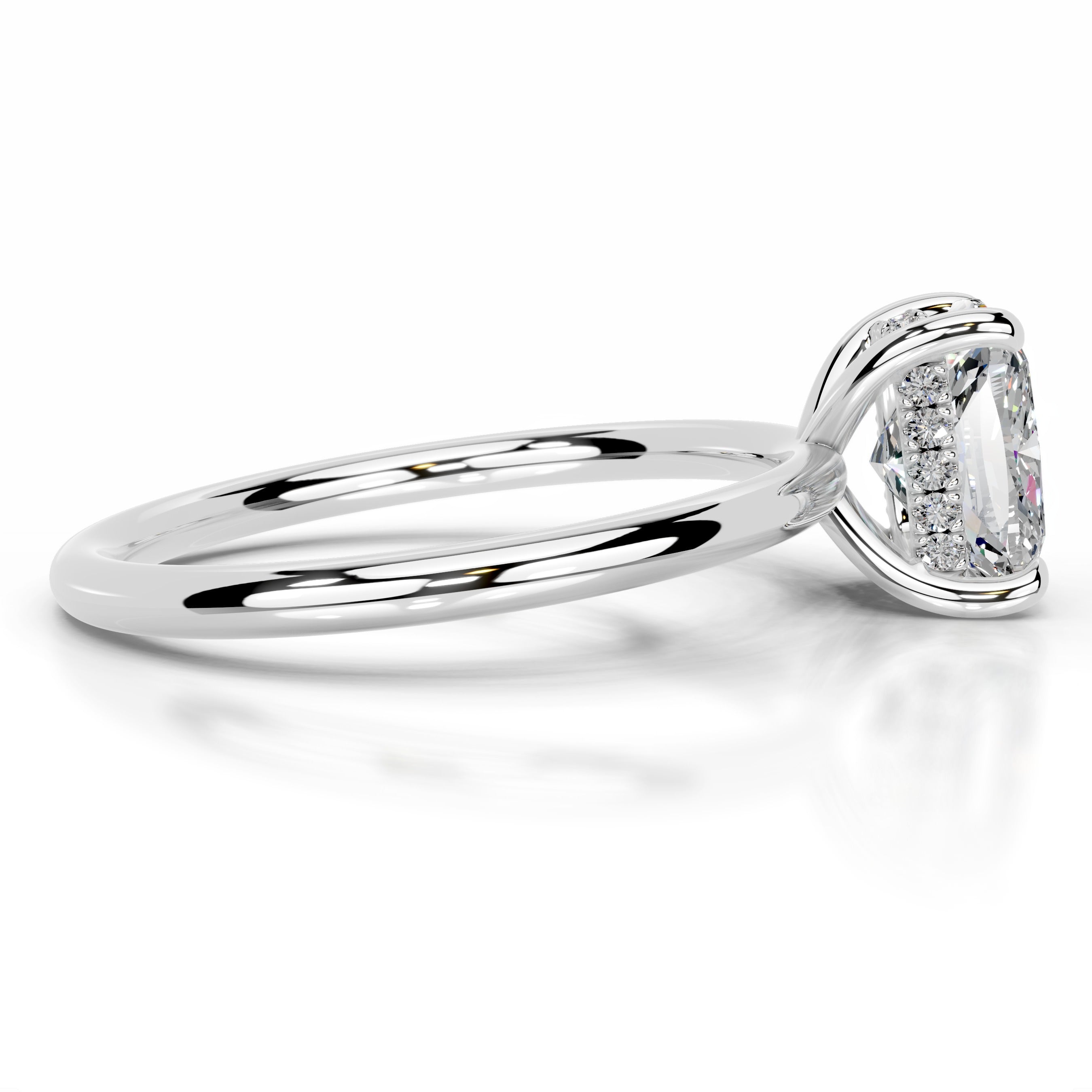 Willow Moissanite & Diamond Ring - 14K White Gold