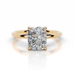 Willow Moissanite & Diamond Ring - 18K Yellow Gold