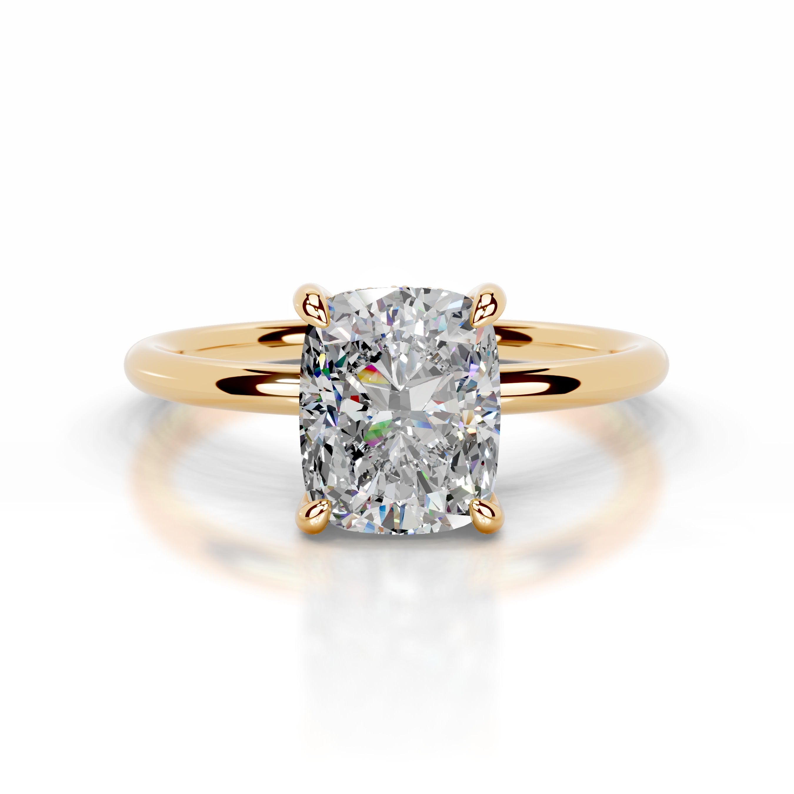 Willow Moissanite & Diamond Ring - 18K Yellow Gold