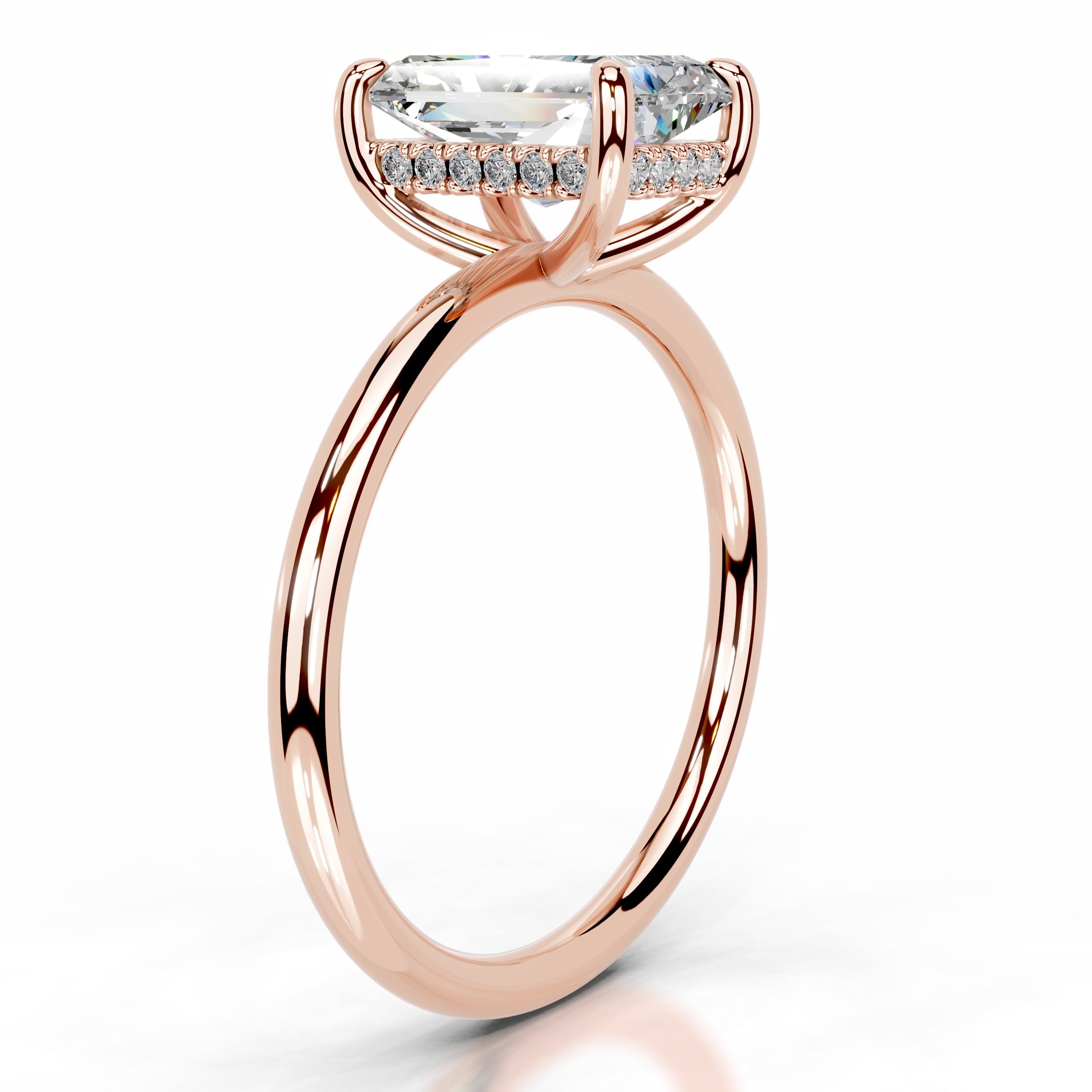 Willow Moissanite & Diamond Ring - 14K Rose Gold