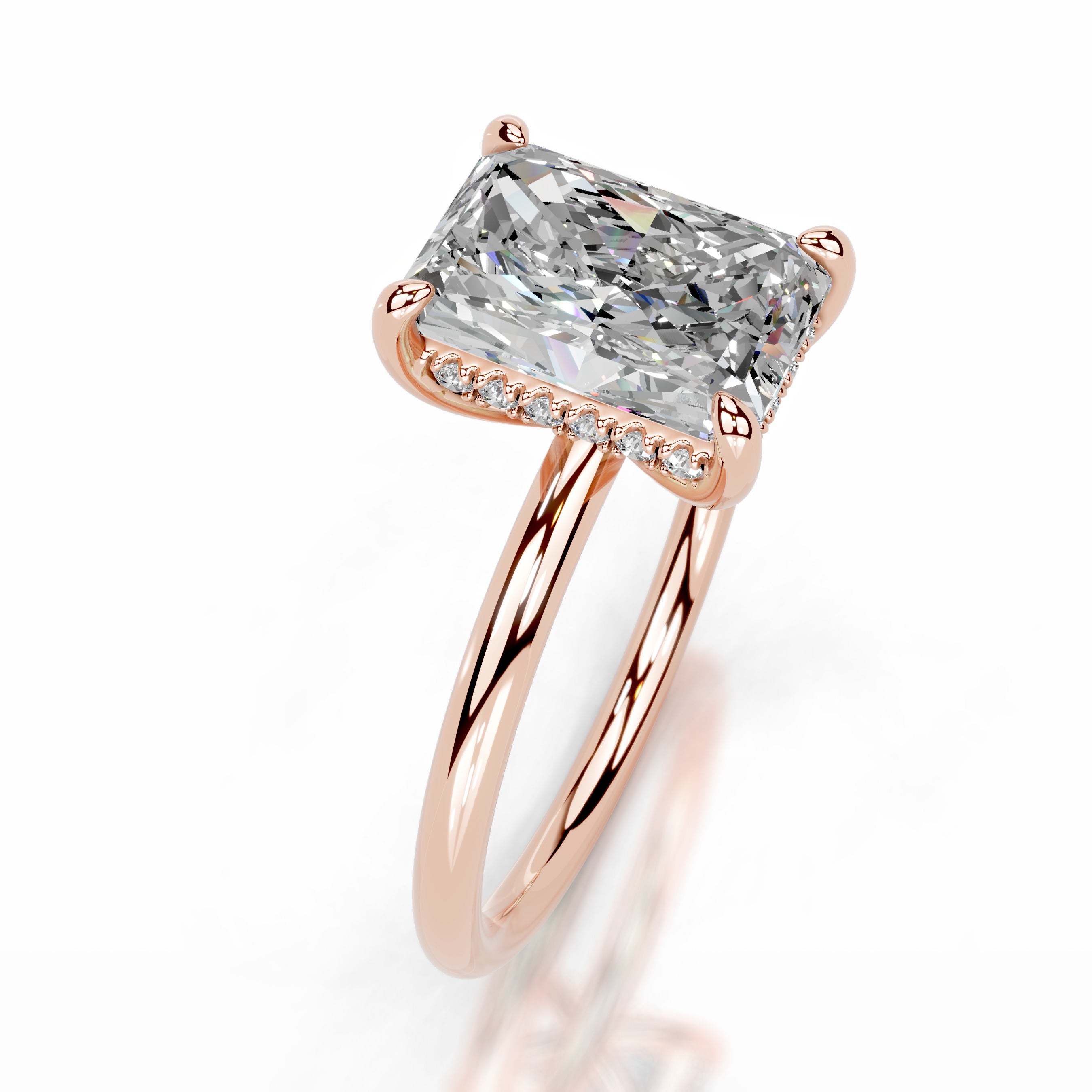 Willow Moissanite & Diamond Ring - 14K Rose Gold