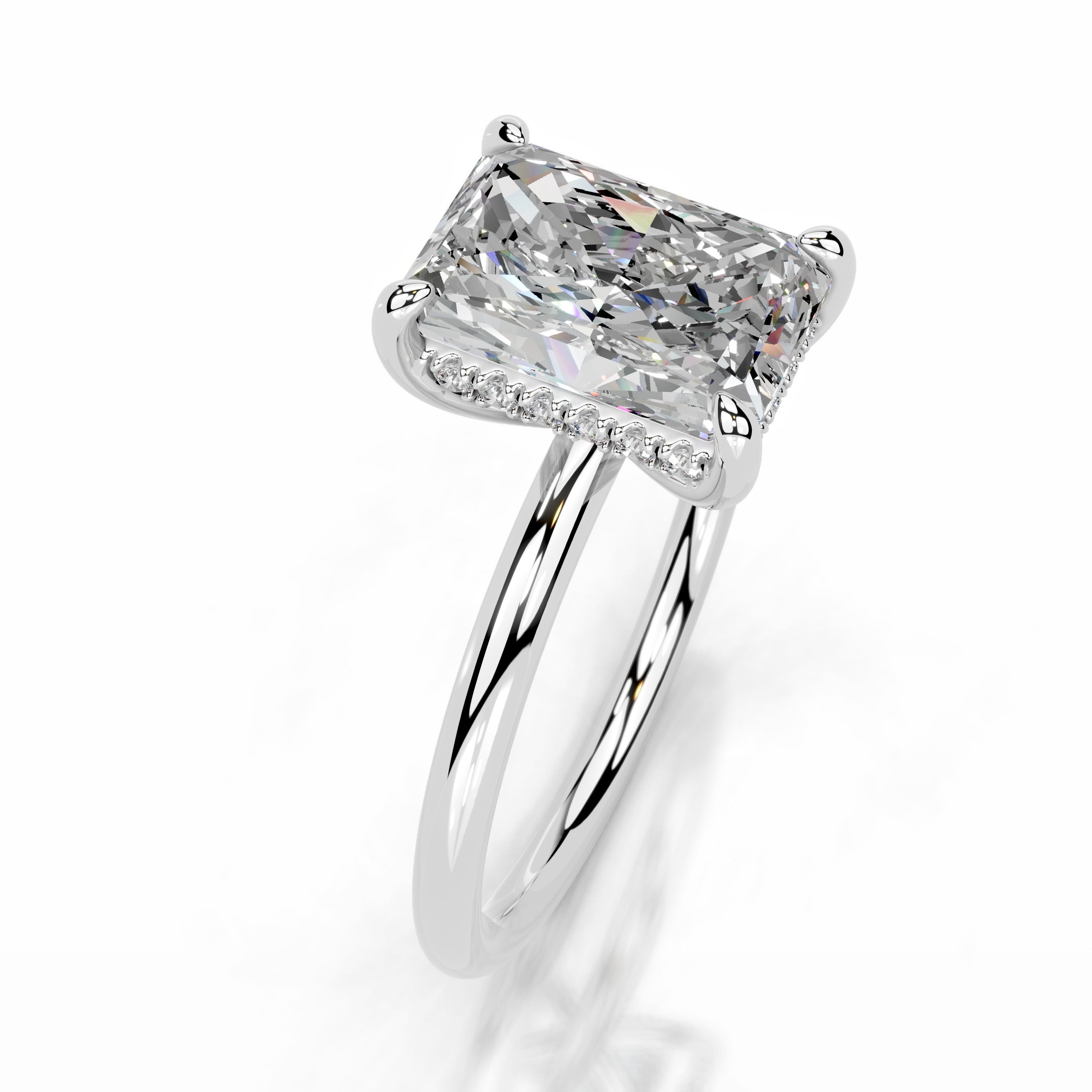 Willow Moissanite & Diamond Ring - Platinum