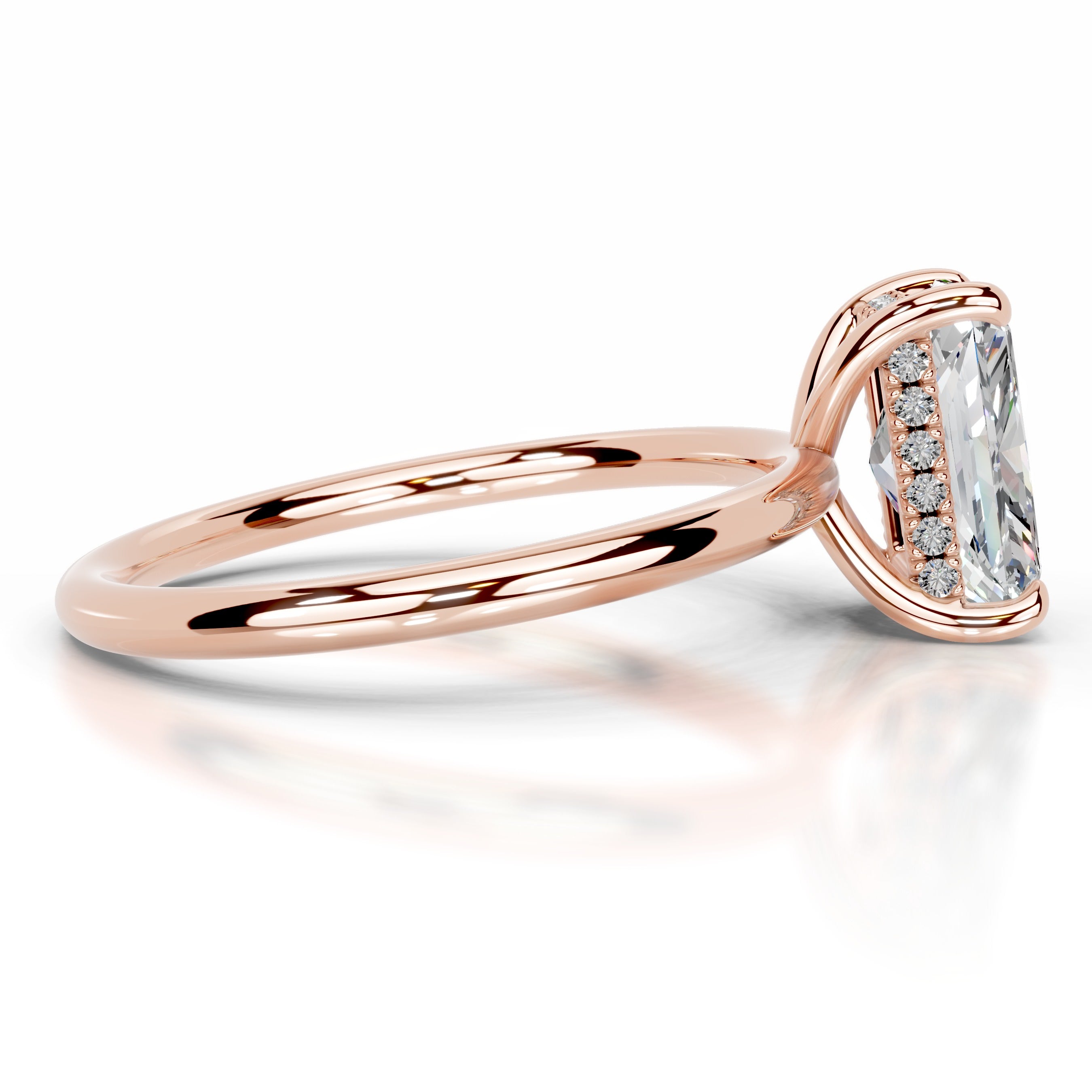 Willow Moissanite & Diamond Ring - 14K Rose Gold