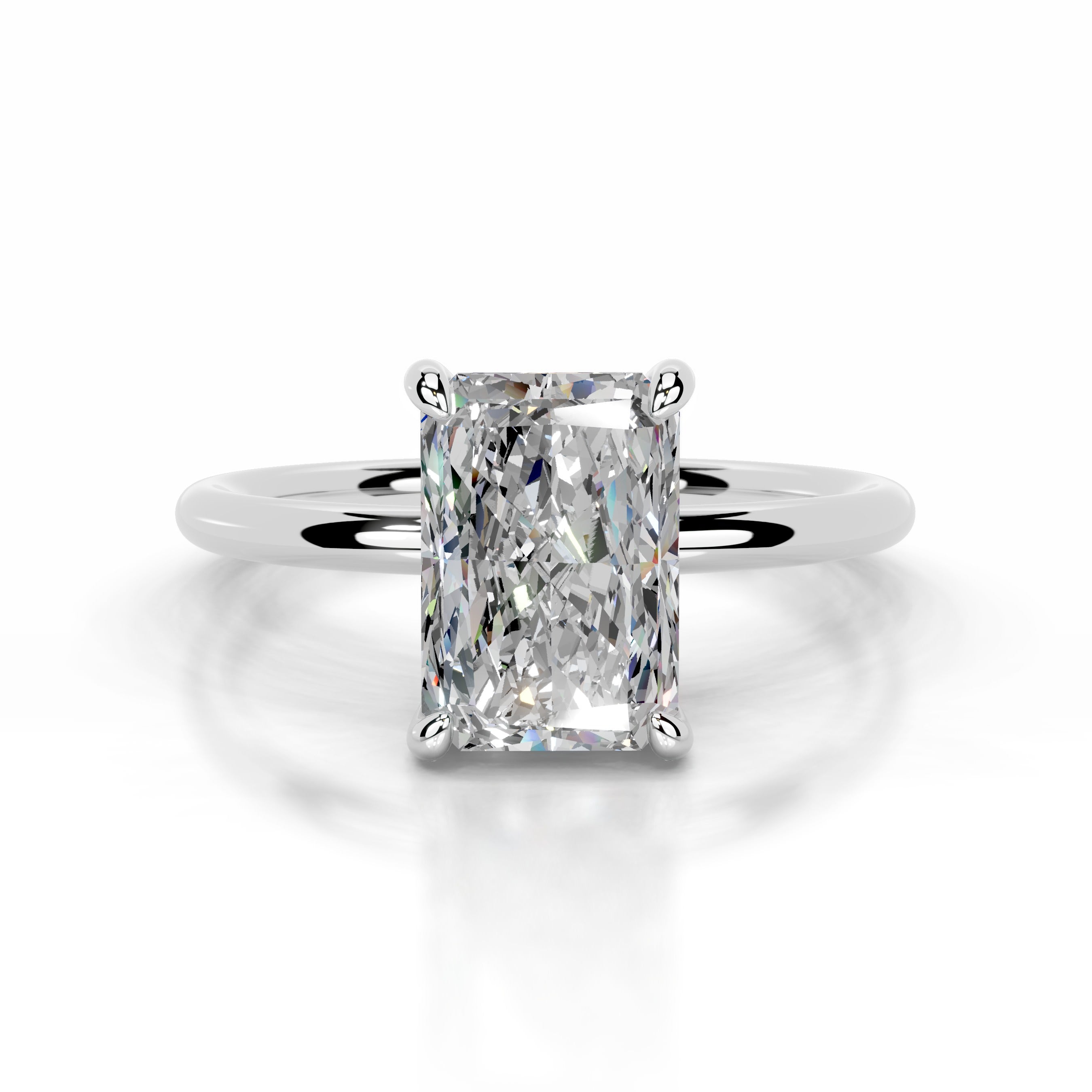 Willow Moissanite & Diamond Ring - 18K White Gold