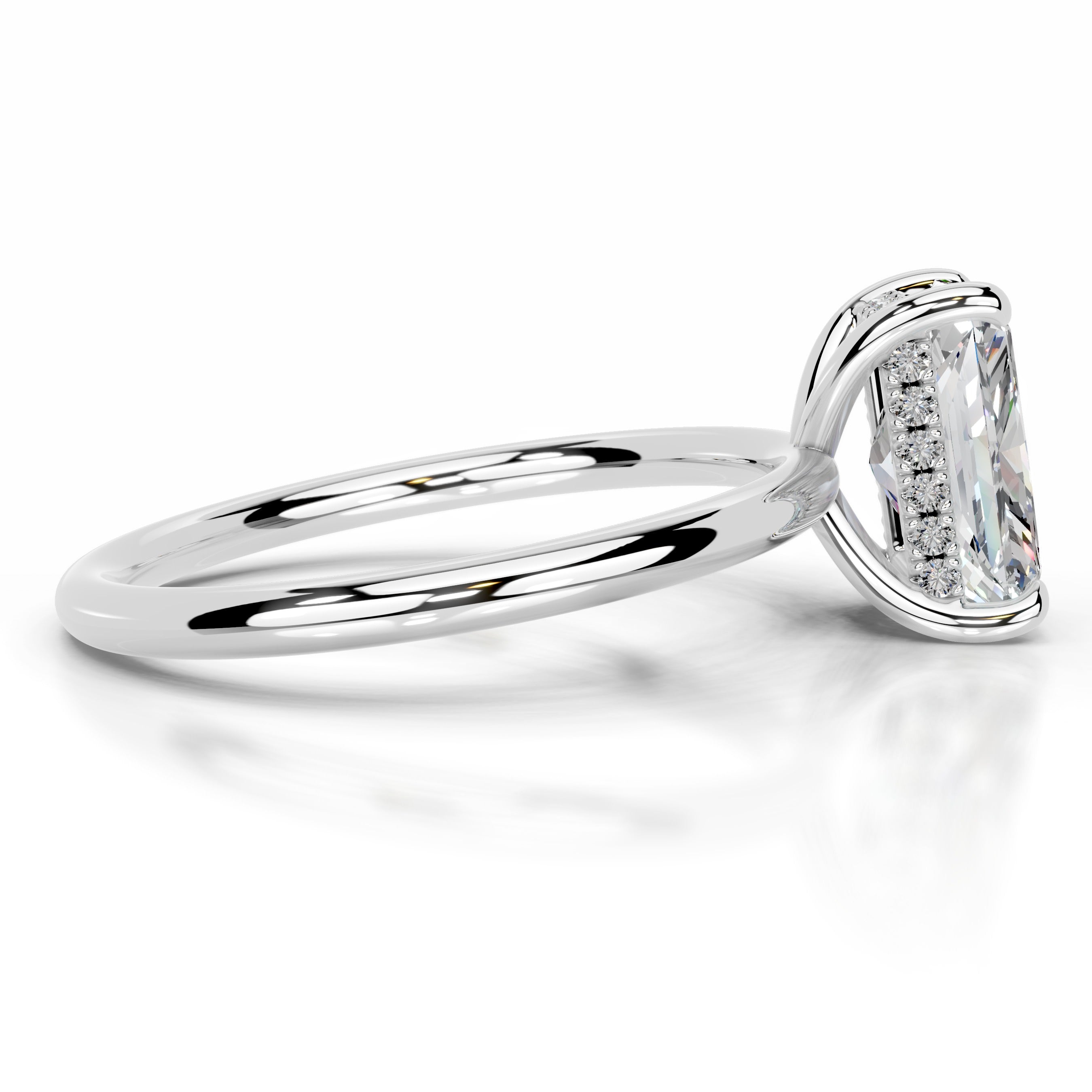 Willow Moissanite & Diamond Ring - 18K White Gold