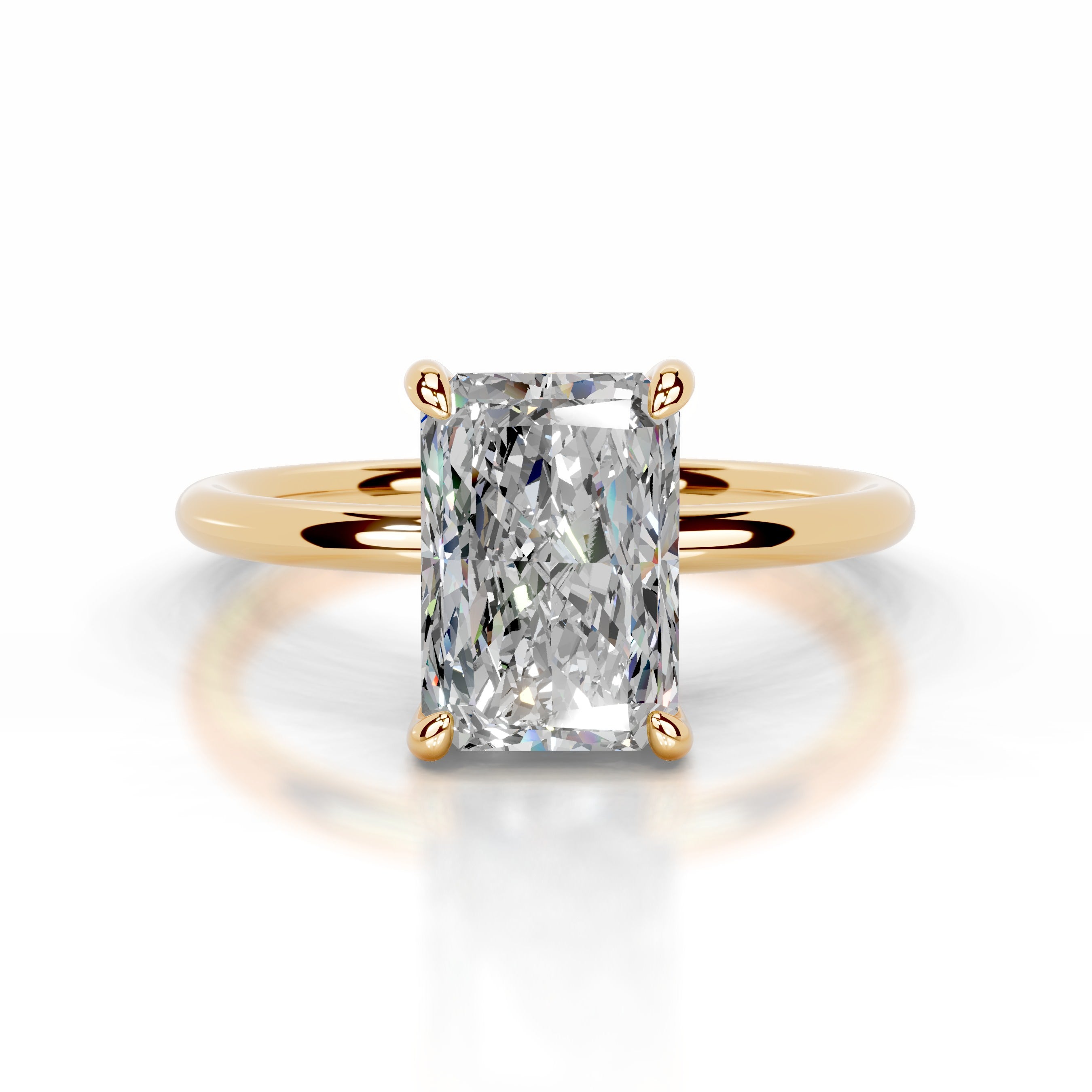 Willow Moissanite & Diamond Ring - 18K Yellow Gold