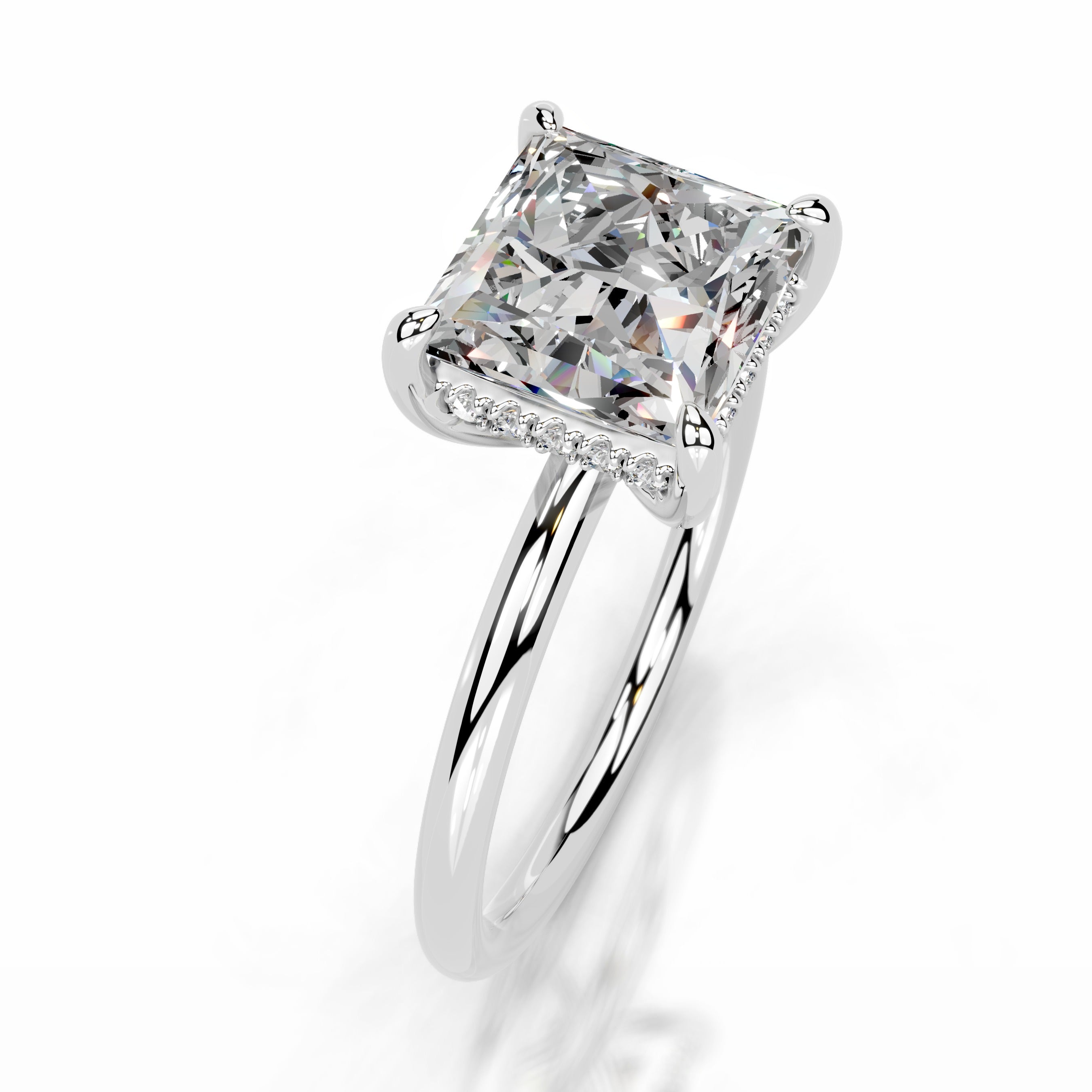 Willow Moissanite & Diamond Ring - 14K White Gold