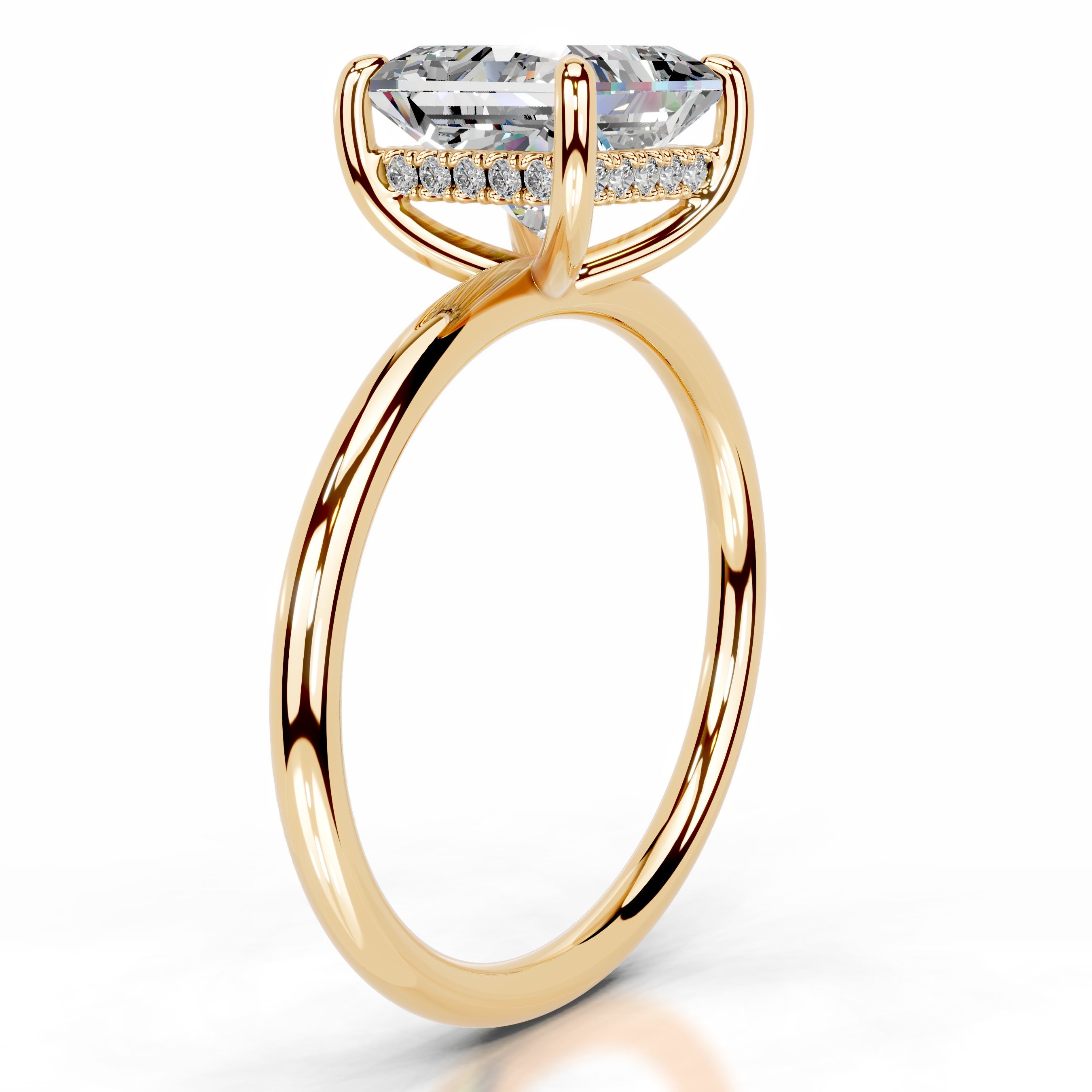 Willow Moissanite & Diamond Ring - 18K Yellow Gold