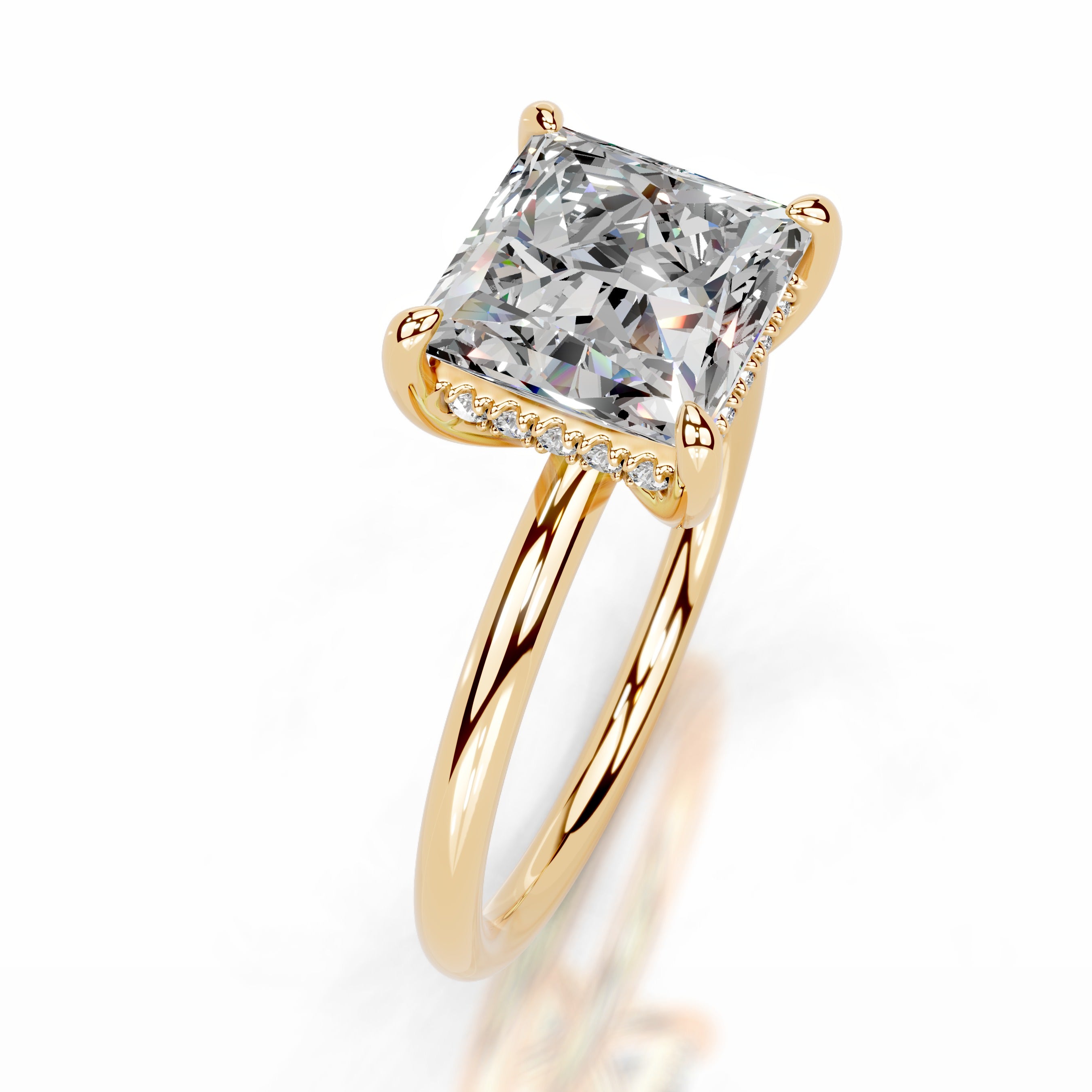 Willow Moissanite & Diamond Ring - 18K Yellow Gold