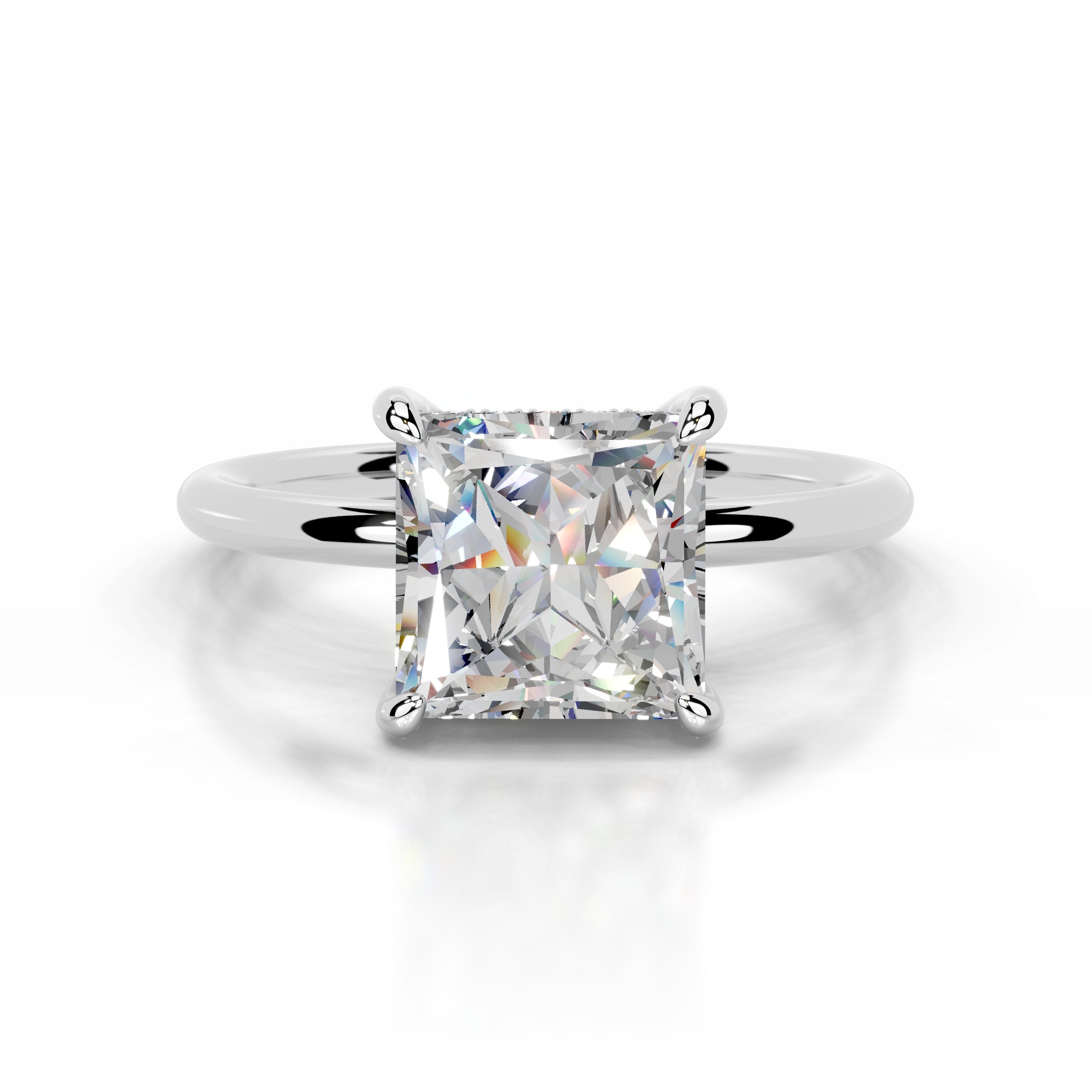 Willow Moissanite & Diamond Ring - Platinum