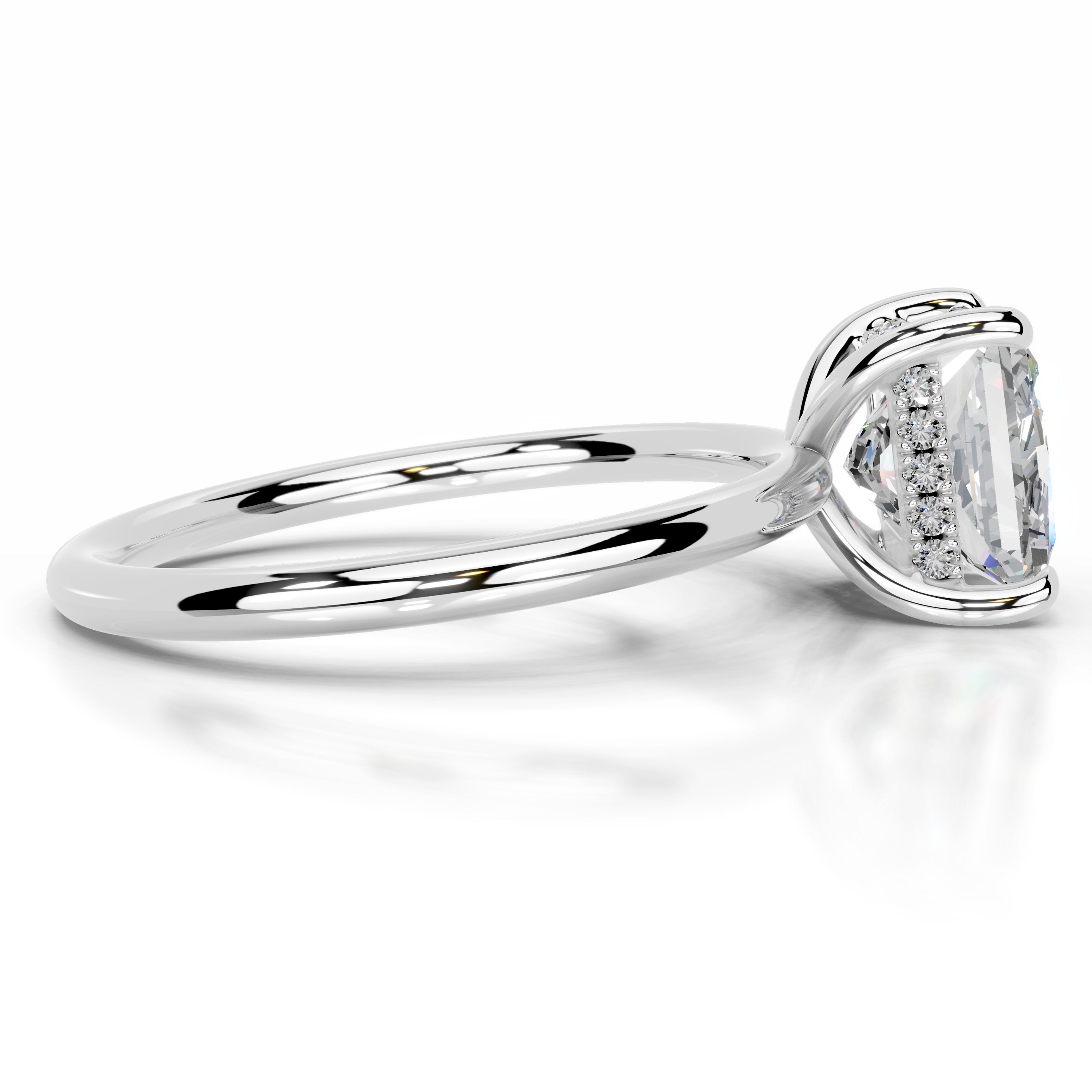 Willow Moissanite & Diamond Ring - 14K White Gold