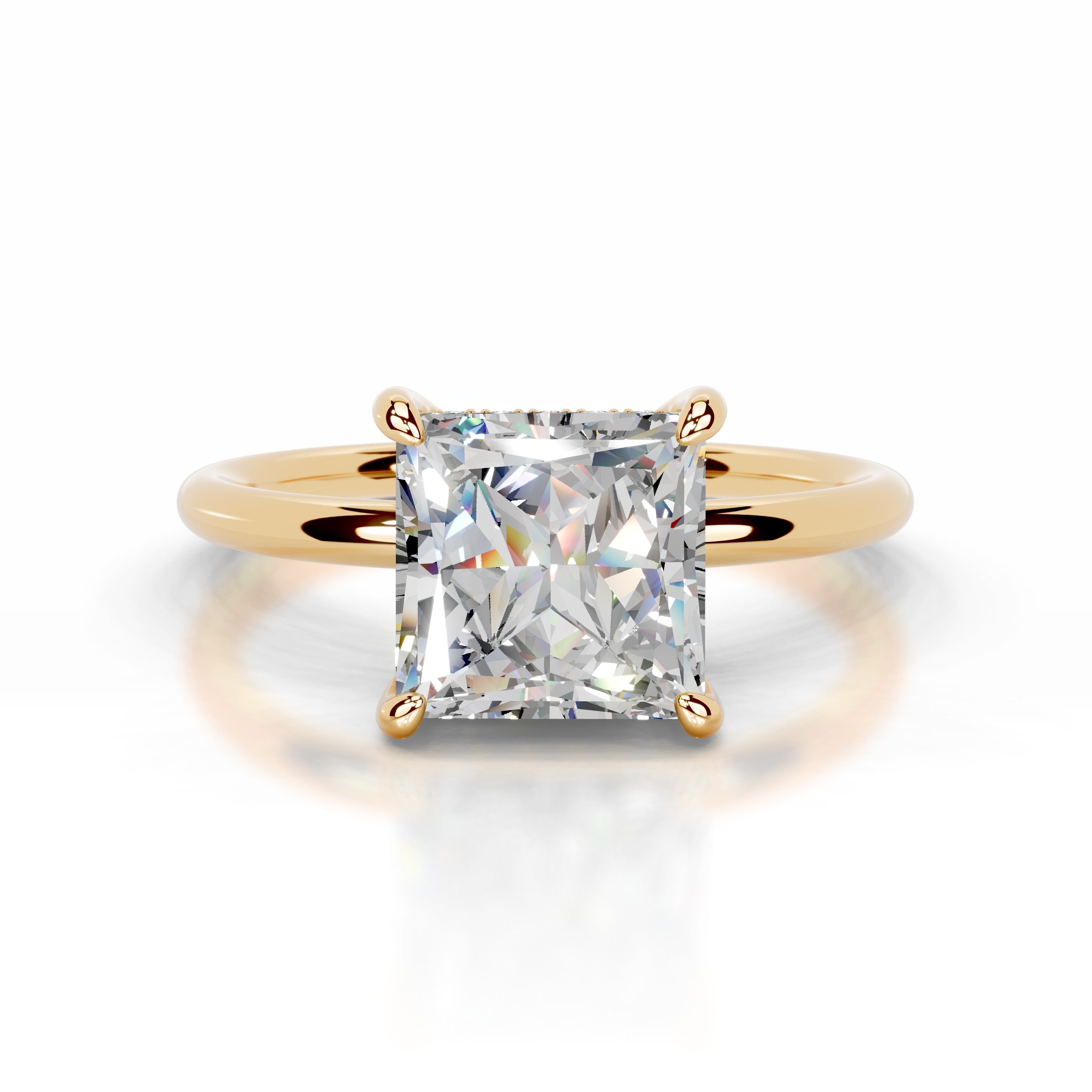 Willow Moissanite & Diamond Ring - 18K Yellow Gold