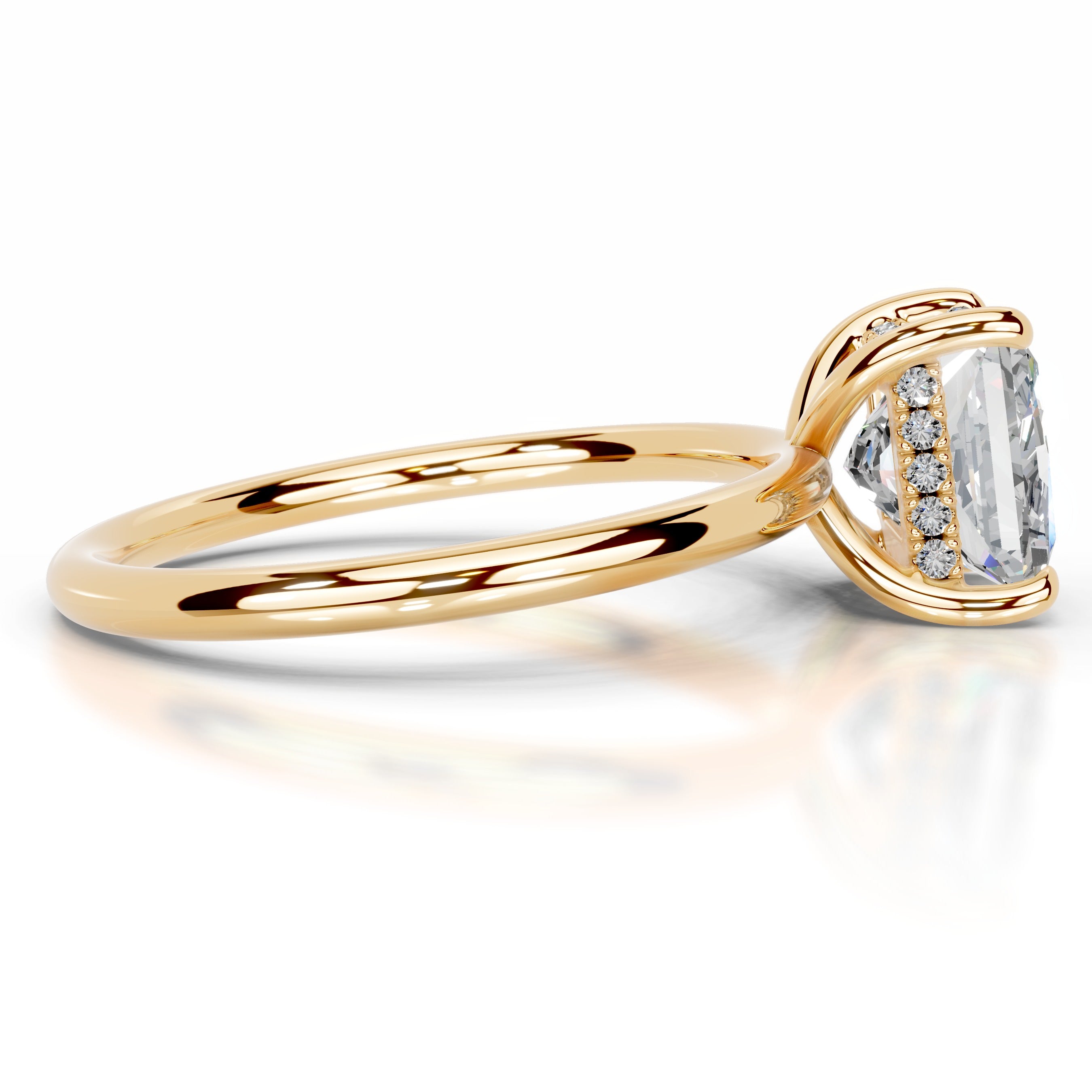 Willow Moissanite & Diamond Ring - 18K Yellow Gold