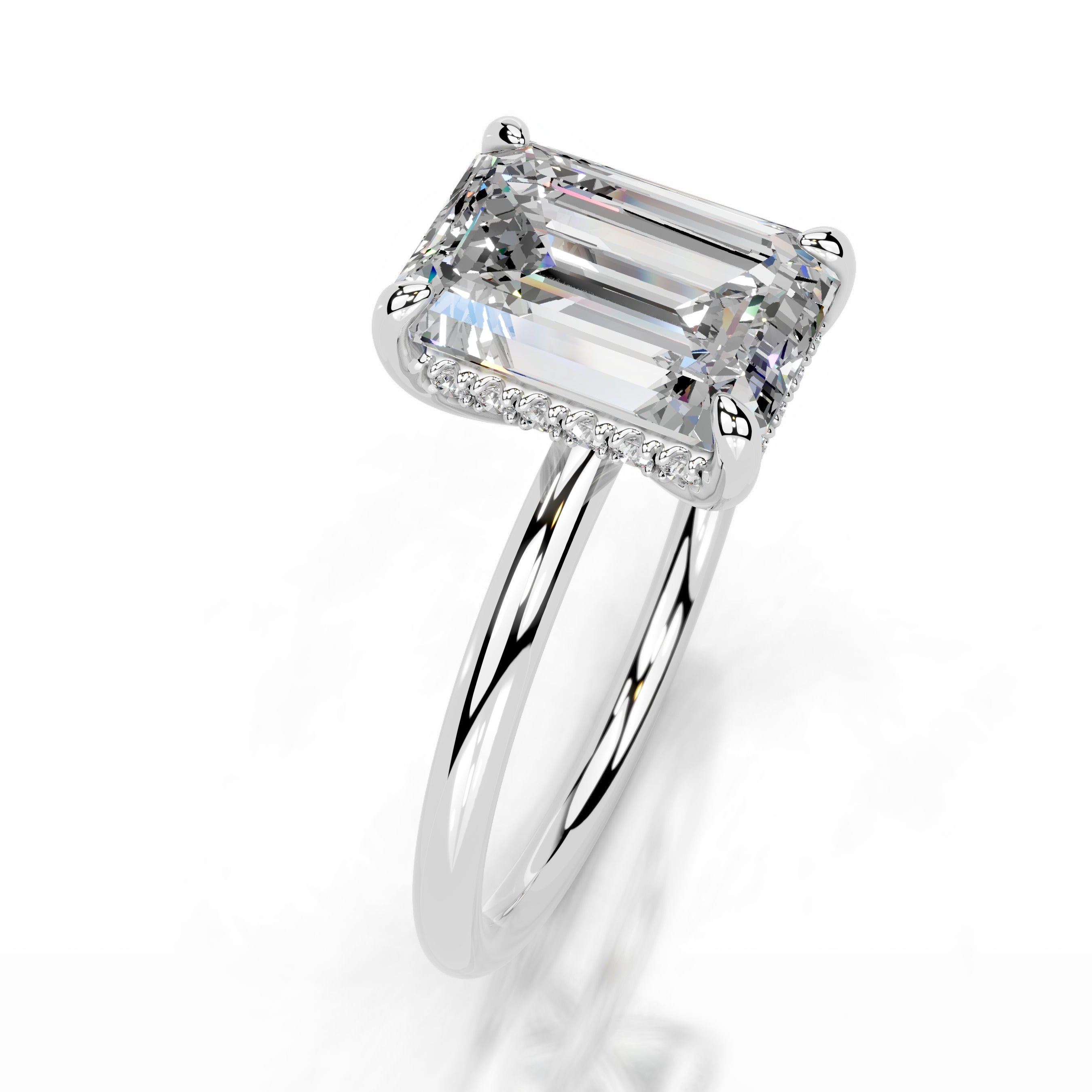 Willow Moissanite & Diamond Ring - 18K White Gold