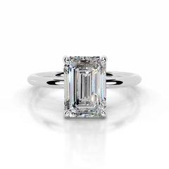 Willow Moissanite & Diamond Ring - 18K White Gold