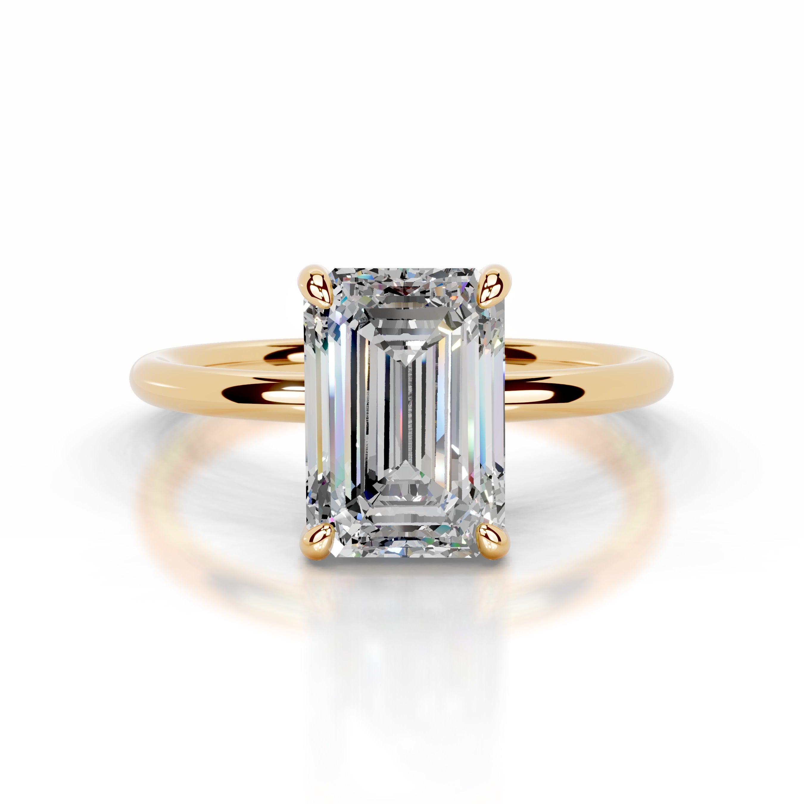 Willow Moissanite & Diamonds Ring - 18K Yellow Gold