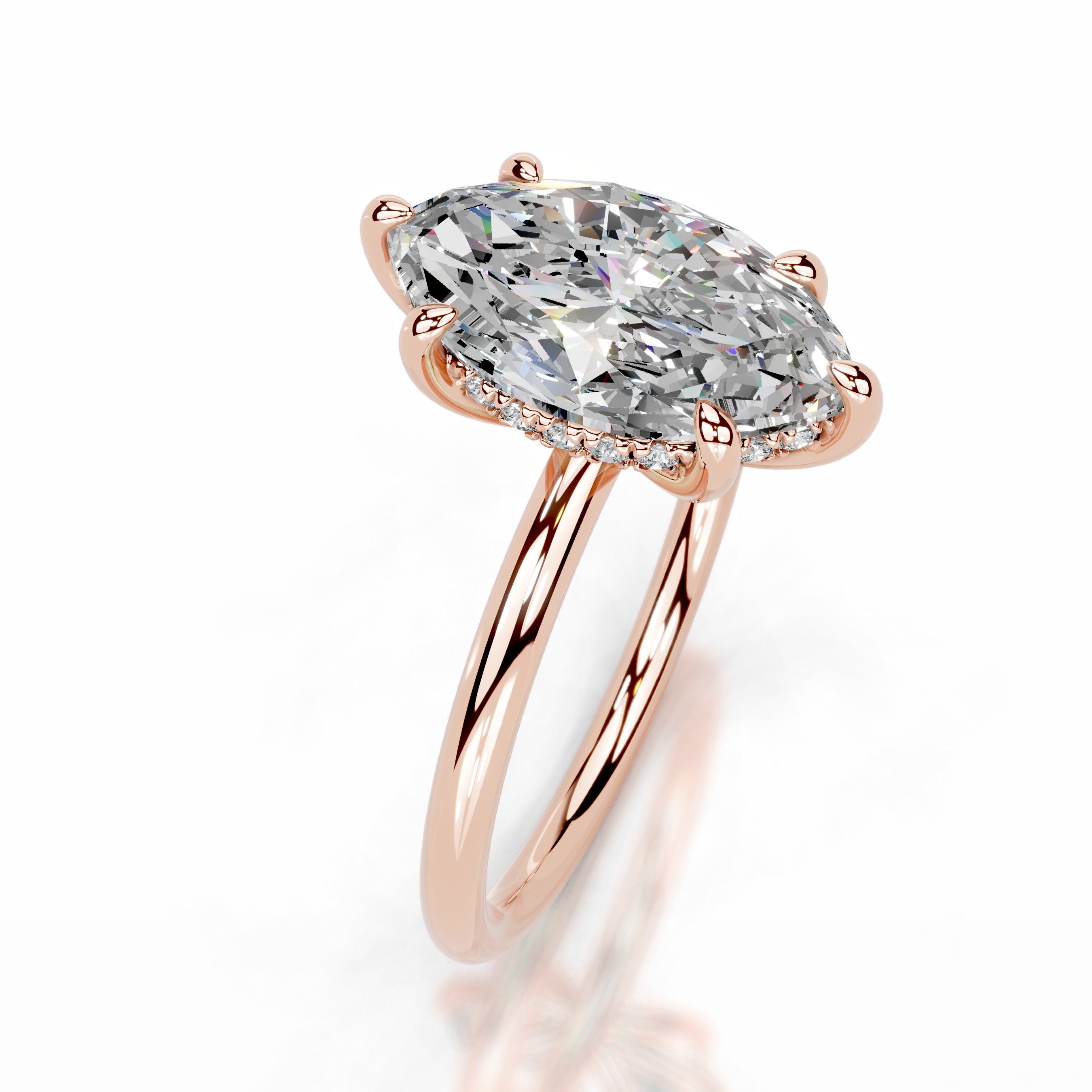 Willow Moissanite & Diamond Ring - 14K Rose Gold