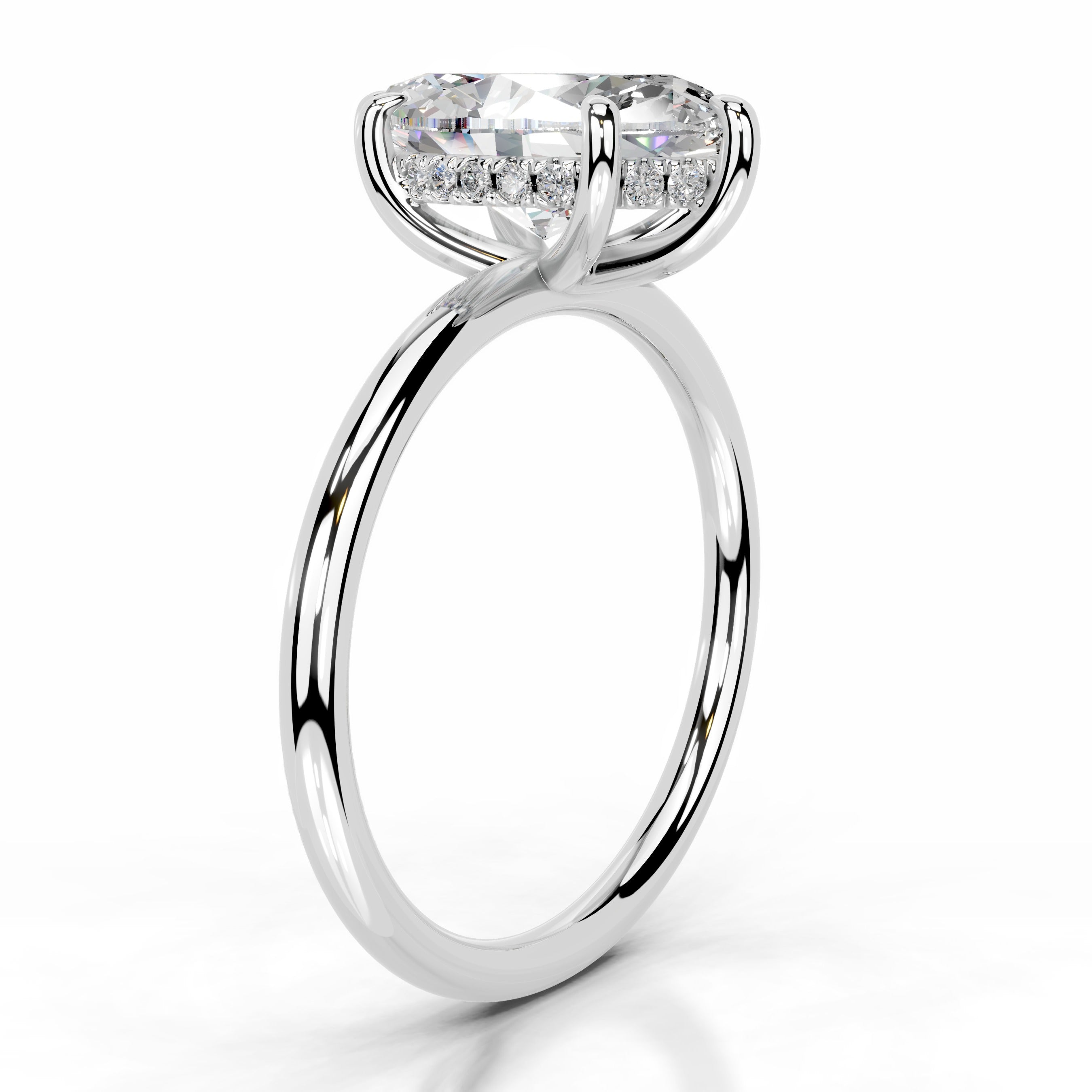 Willow Moissanite & Diamond Ring - 14K White Gold