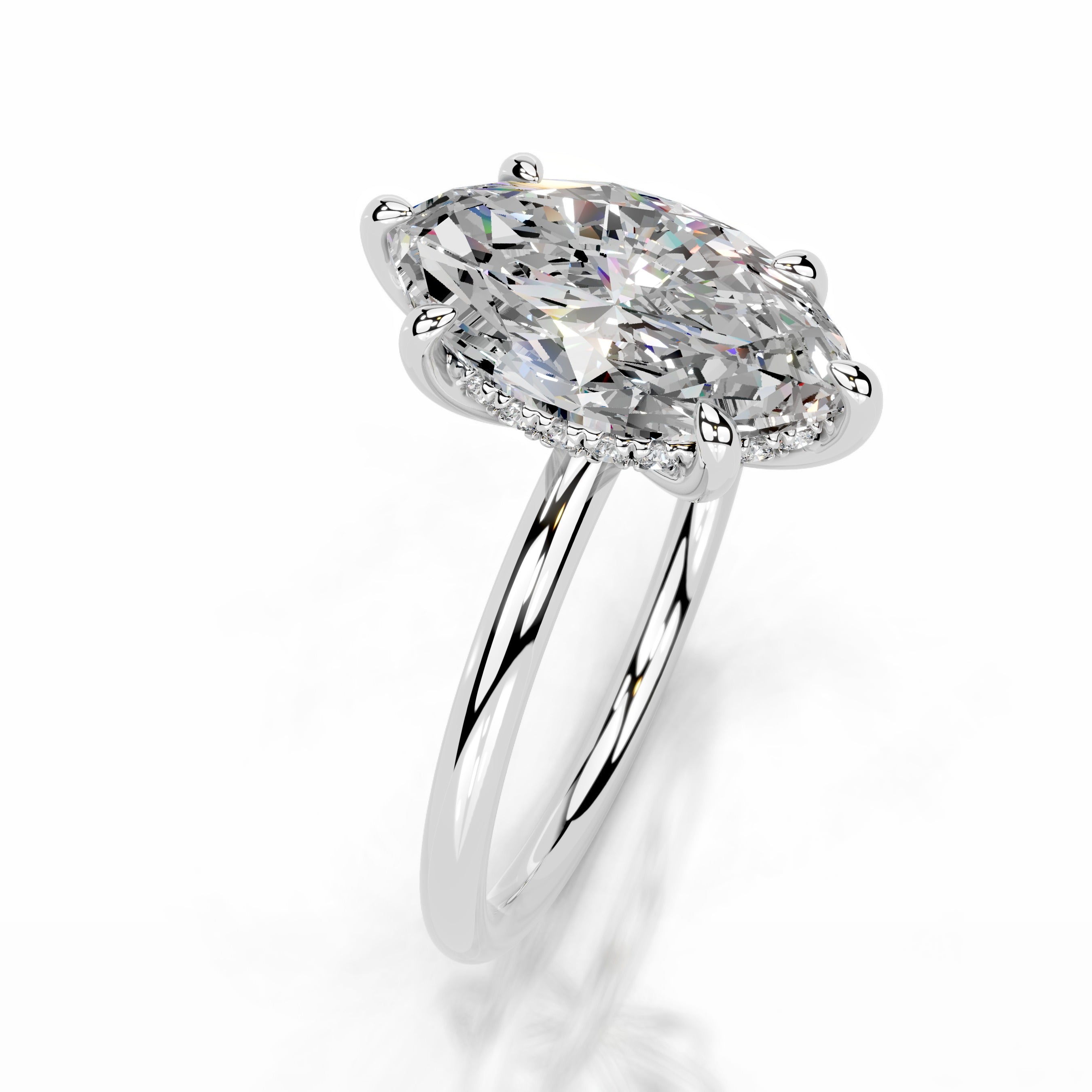 Willow Moissanite & Diamond Ring - 14K White Gold