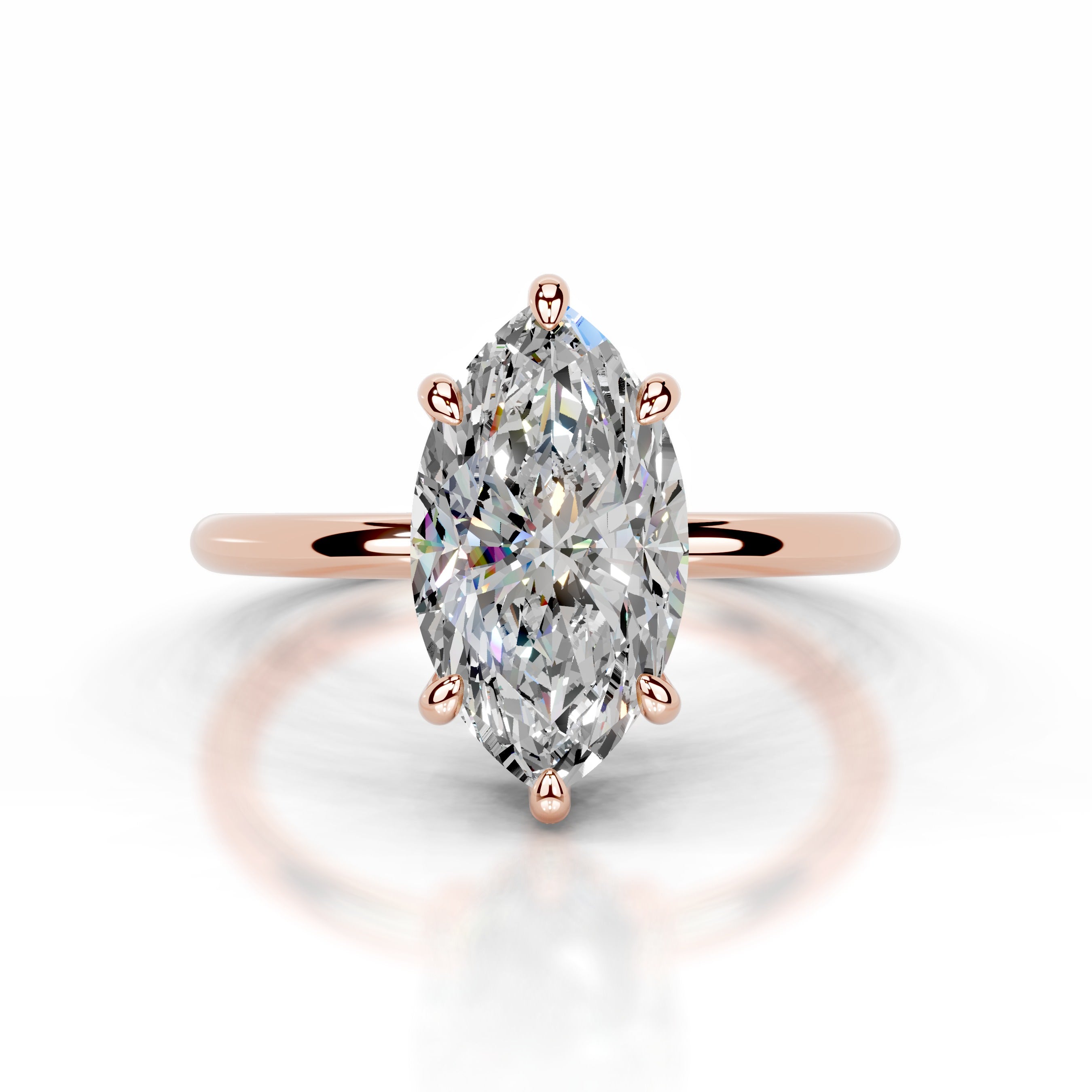 Willow Moissanite & Diamond Ring - 14K Rose Gold