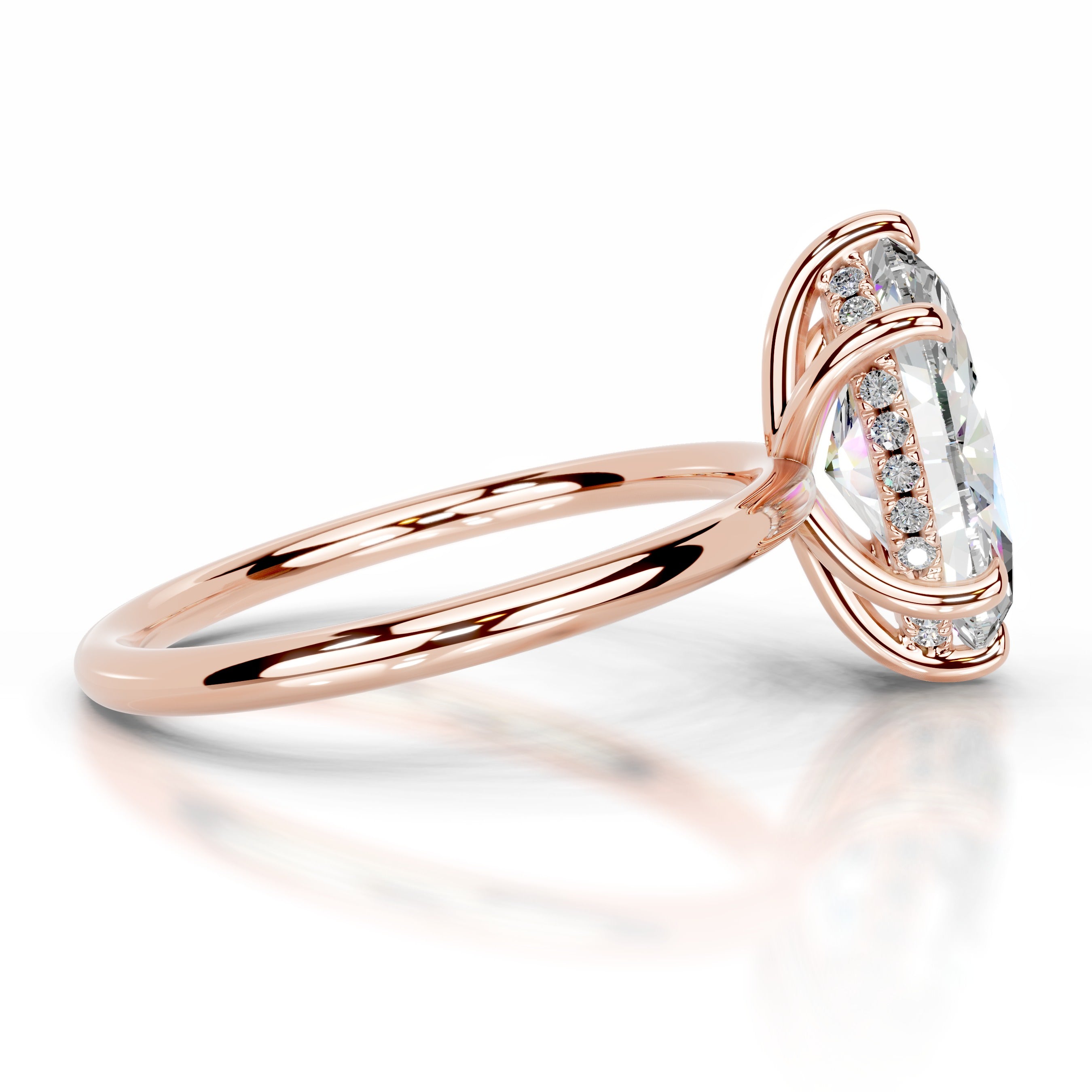 Willow Moissanite & Diamond Ring - 14K Rose Gold