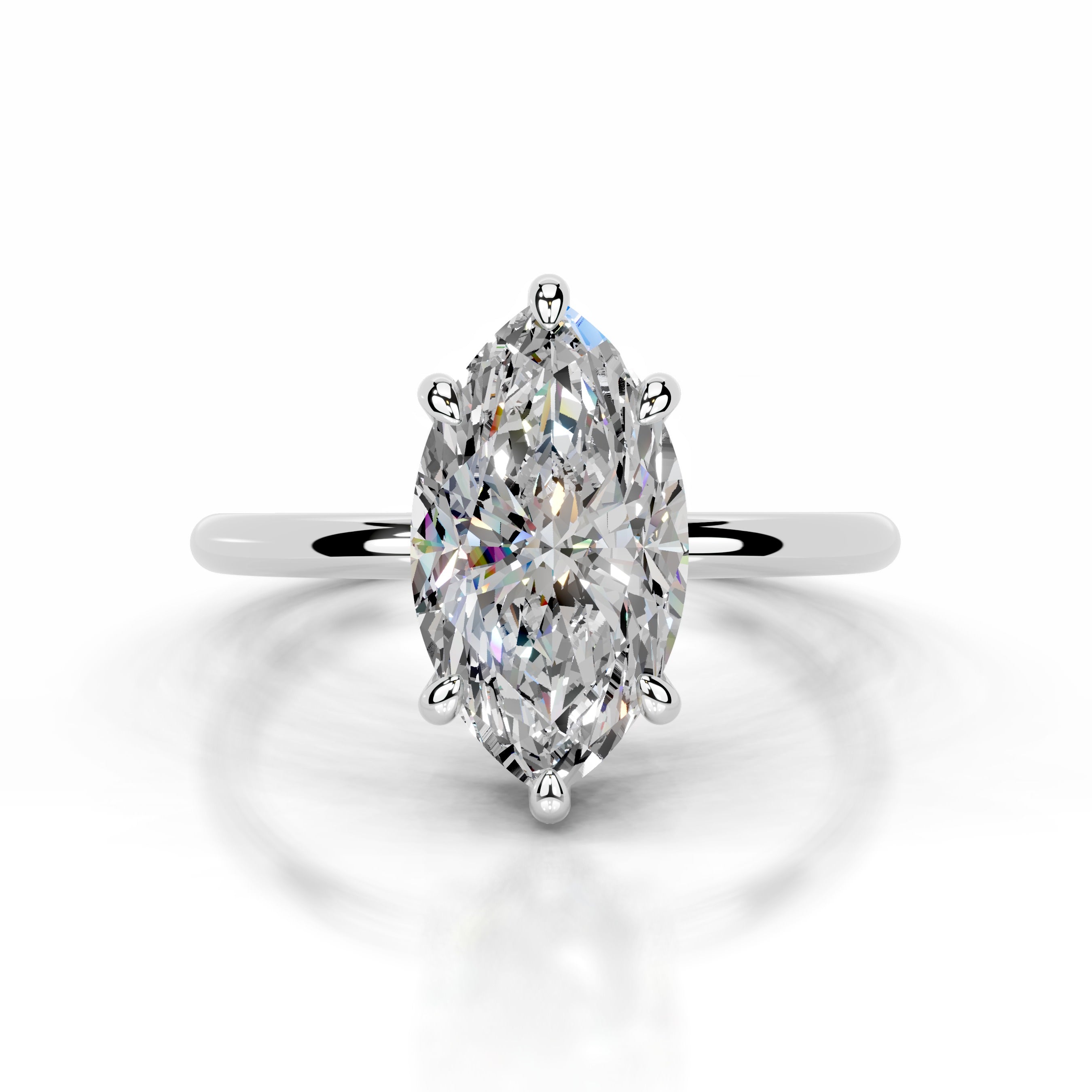 Willow Moissanite & Diamond Ring - 14K White Gold