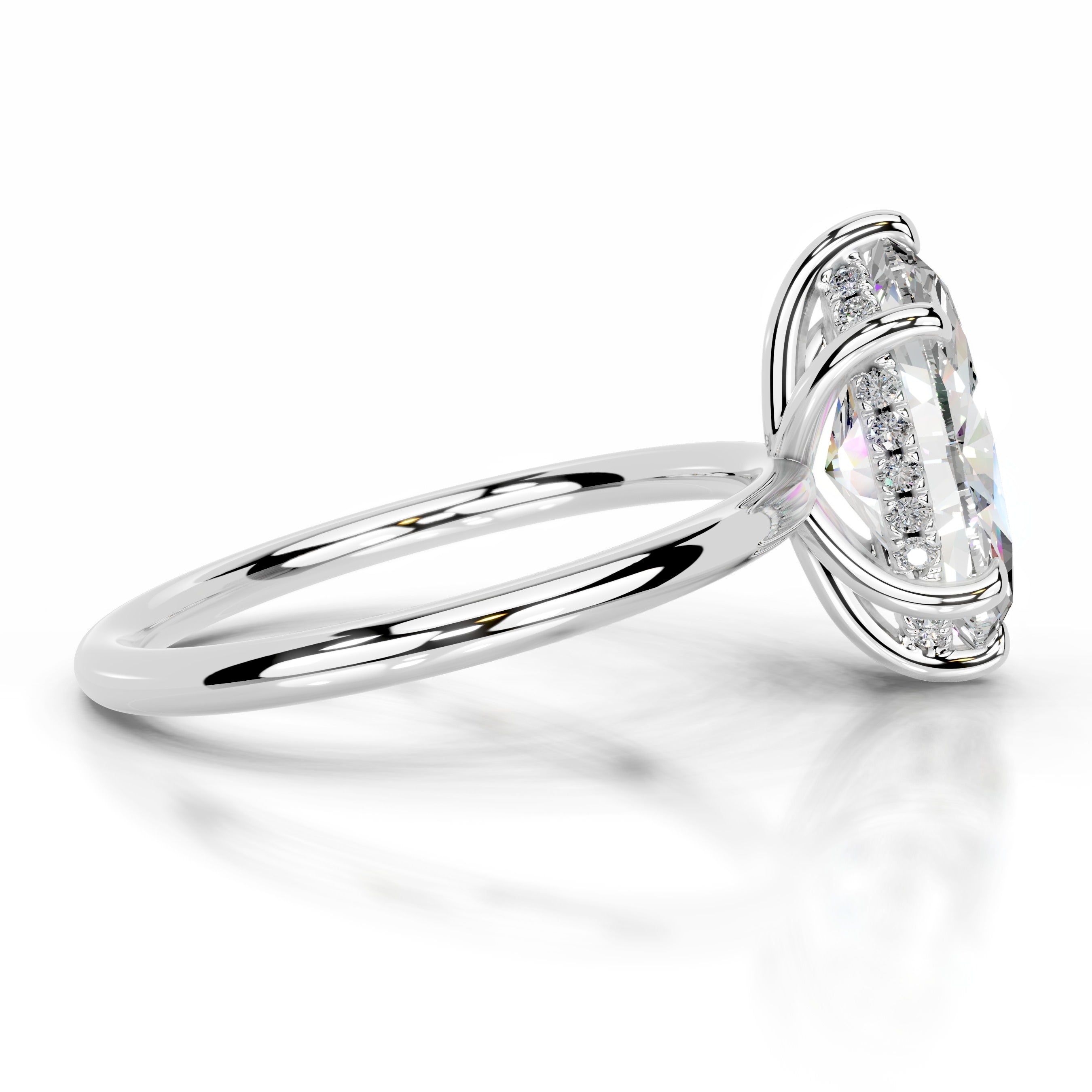 Willow Moissanite & Diamond Ring - 14K White Gold