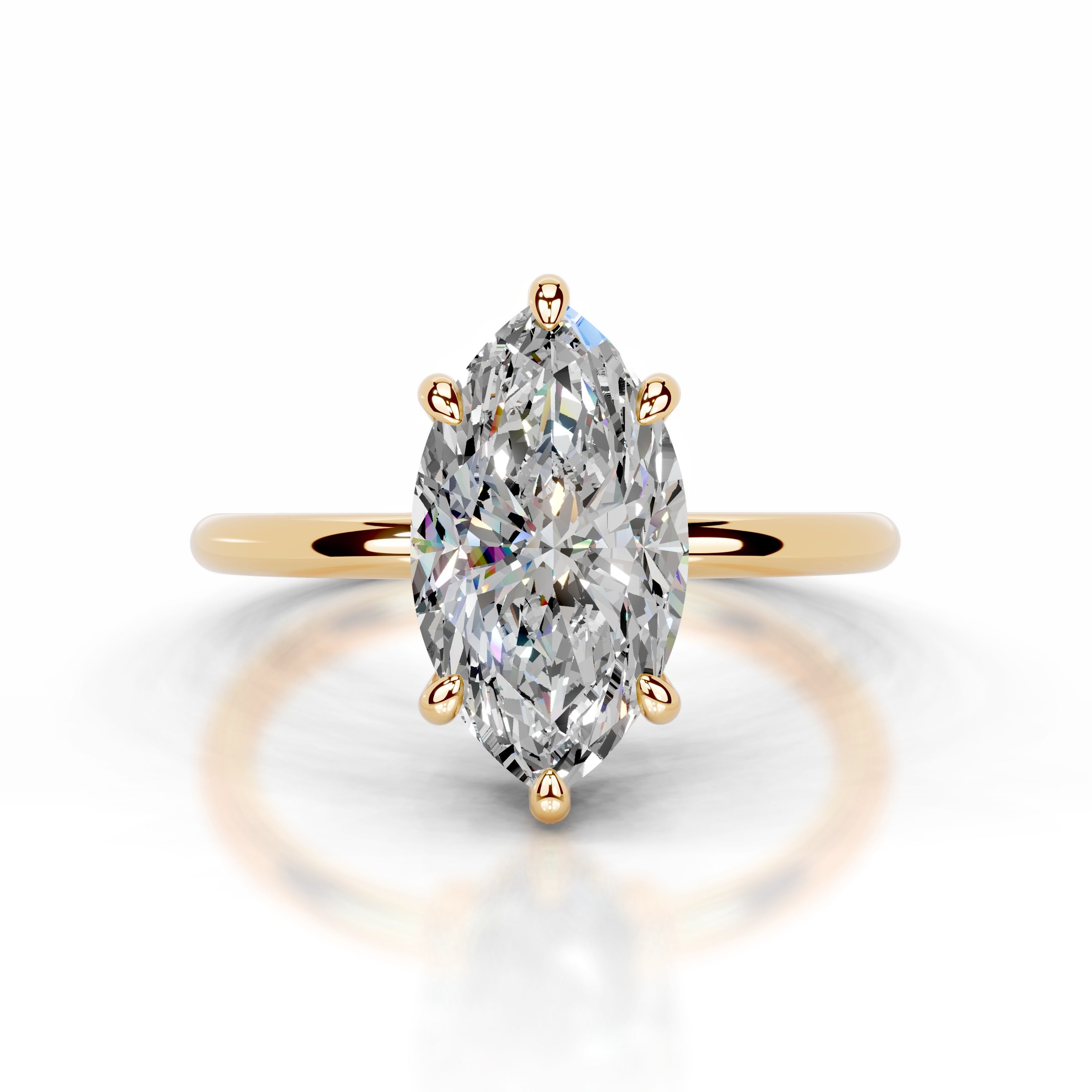 Willow Moissanite & Diamond Ring - 18K Yellow Gold