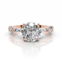 Nidia Moissanite & Diamond Ring - 14K Rose Gold
