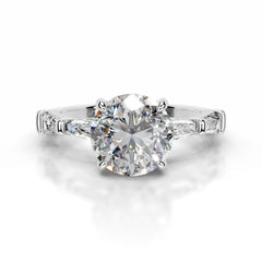 Nidia Moissanite & Diamond Ring - Platinum