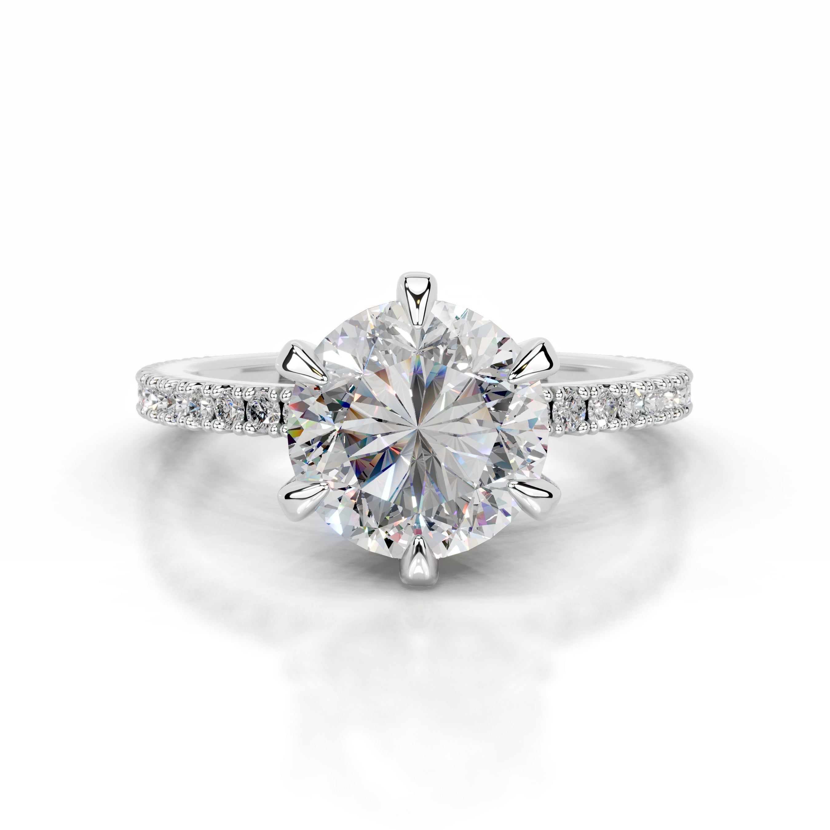 Luisana Moissanite & Diamond Ring - 14K White Gold