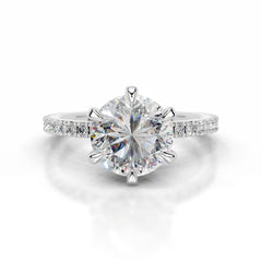 Luisana Moissanite & Diamond Ring - Platinum