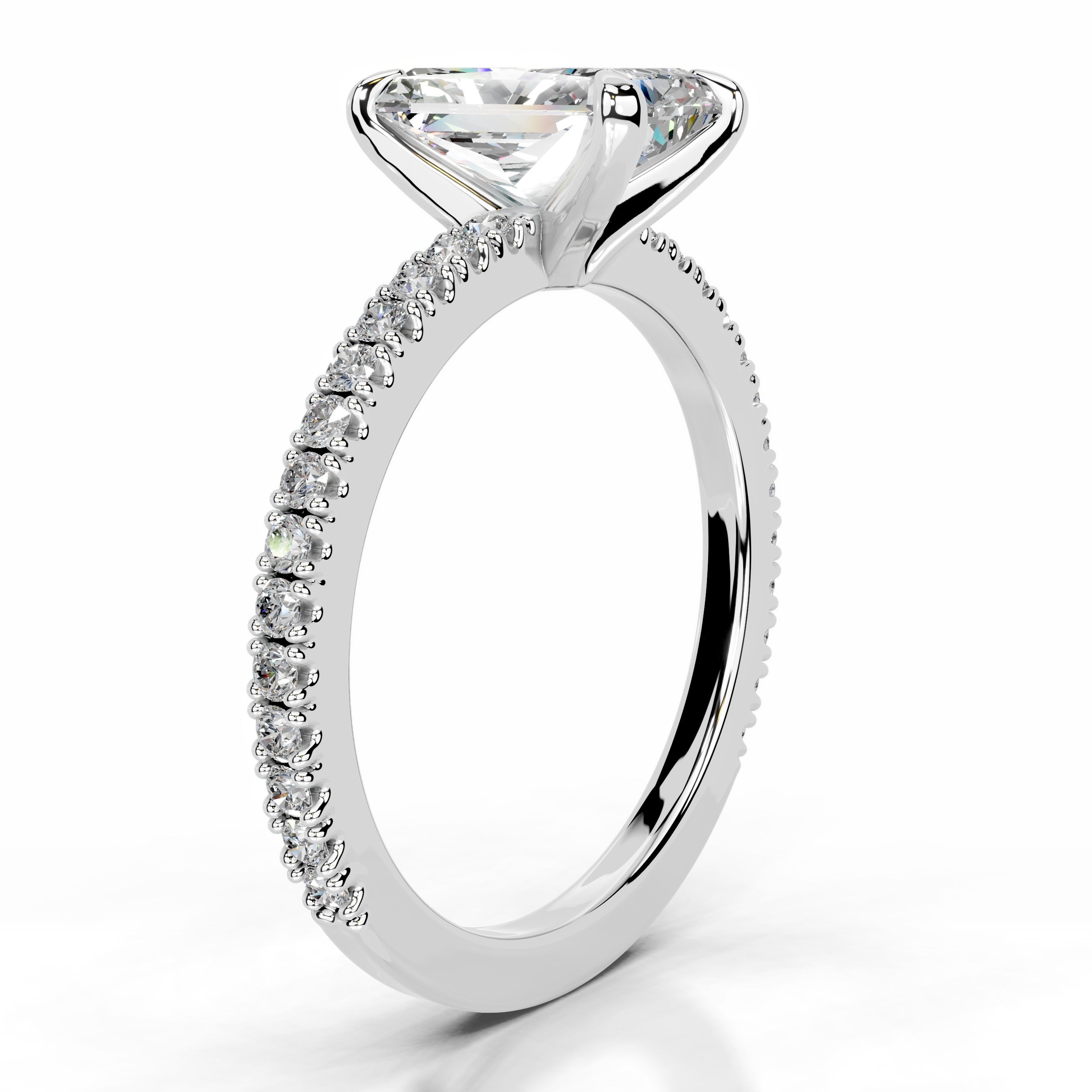 Luisana Moissanite & Diamond Ring - 14K White Gold