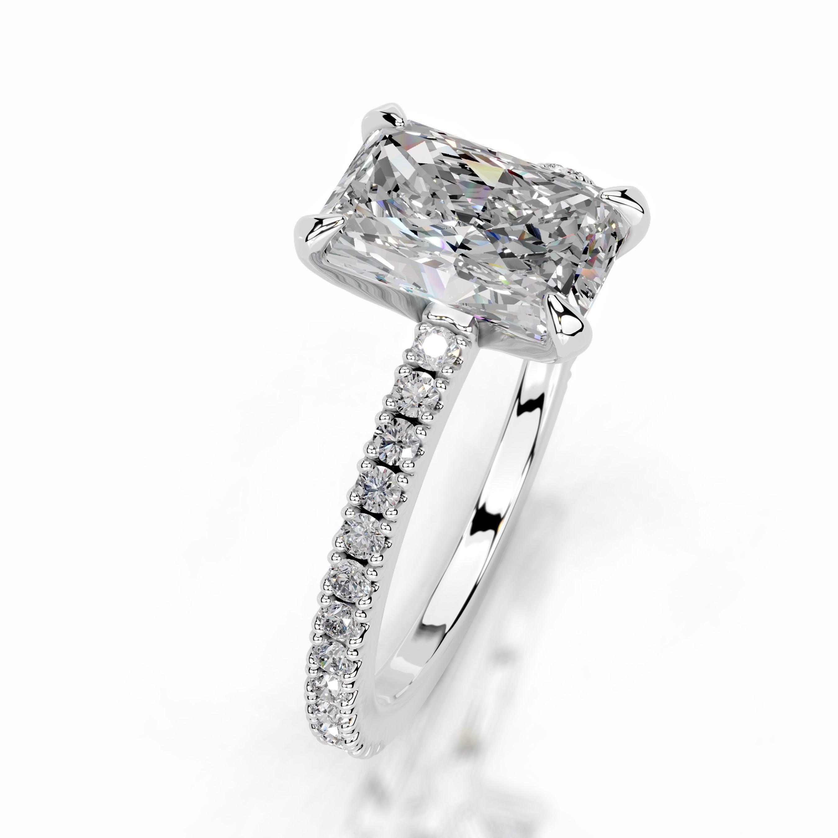 Luisana Moissanite & Diamond Ring - 14K White Gold