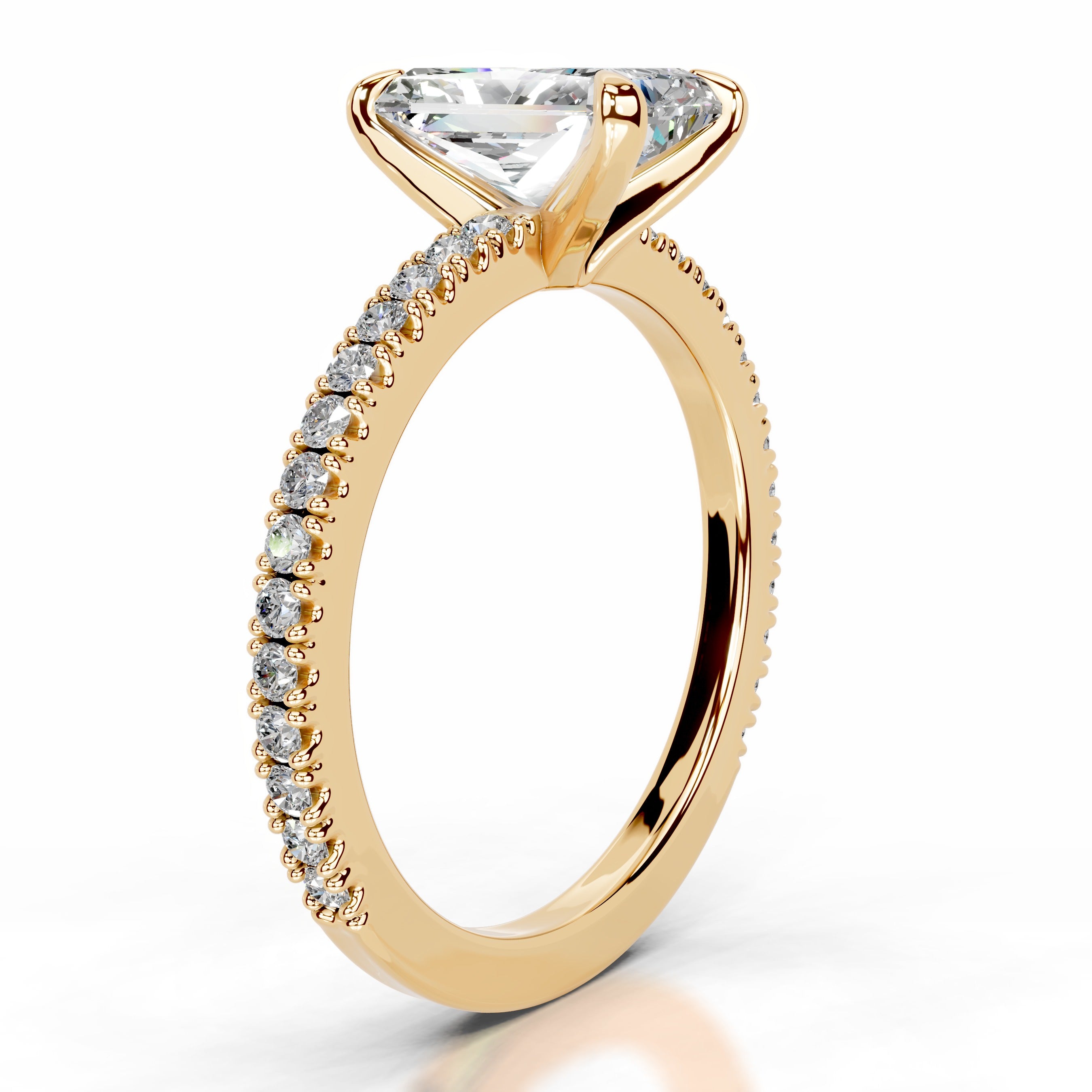 Luisana Moissanite & Diamond Ring - 18K Yellow Gold