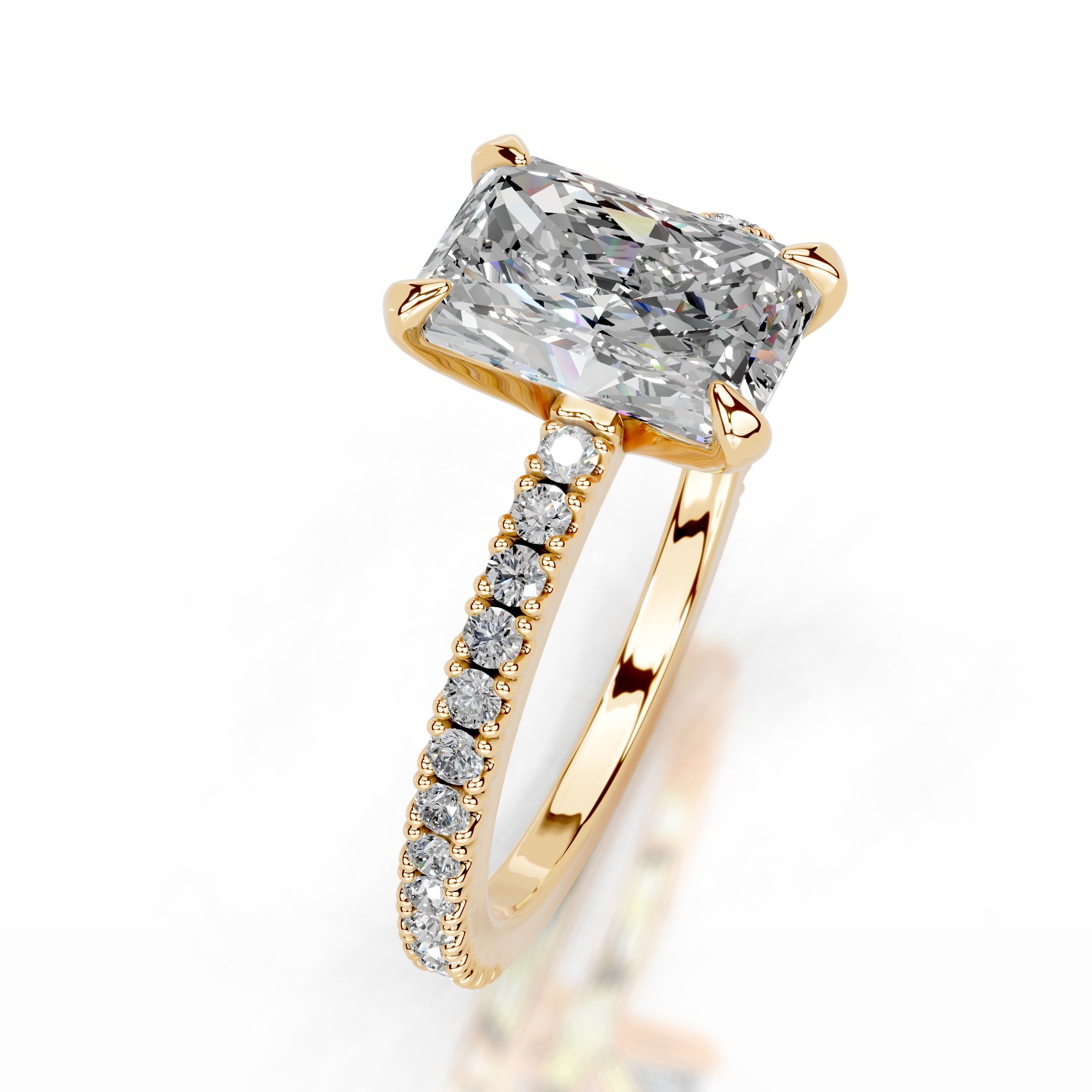 Luisana Moissanite & Diamond Ring - 18K Yellow Gold