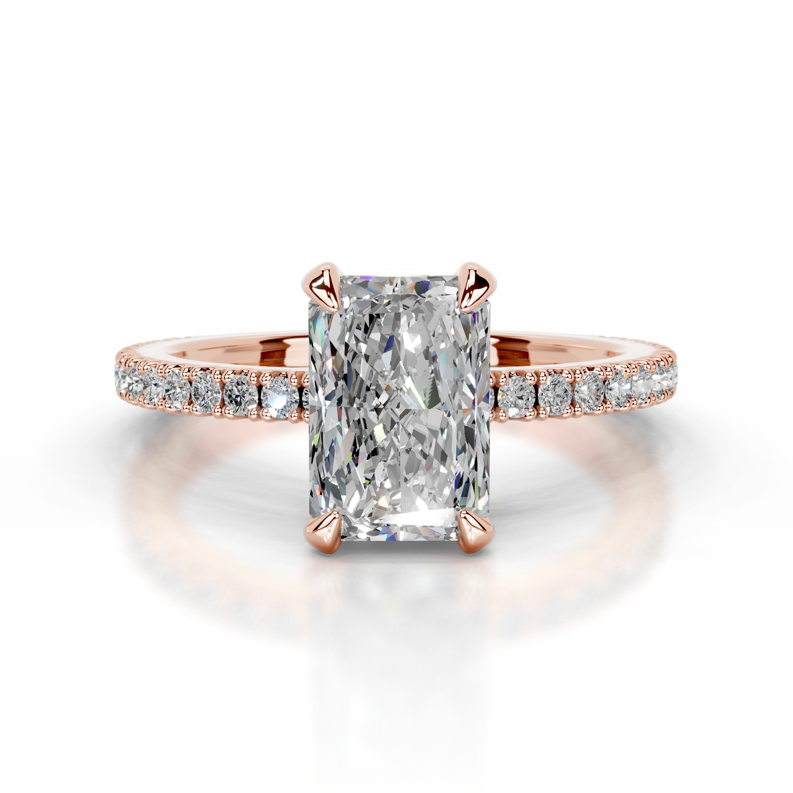 Luisana Moissanite & Diamond Ring - 14K Rose Gold