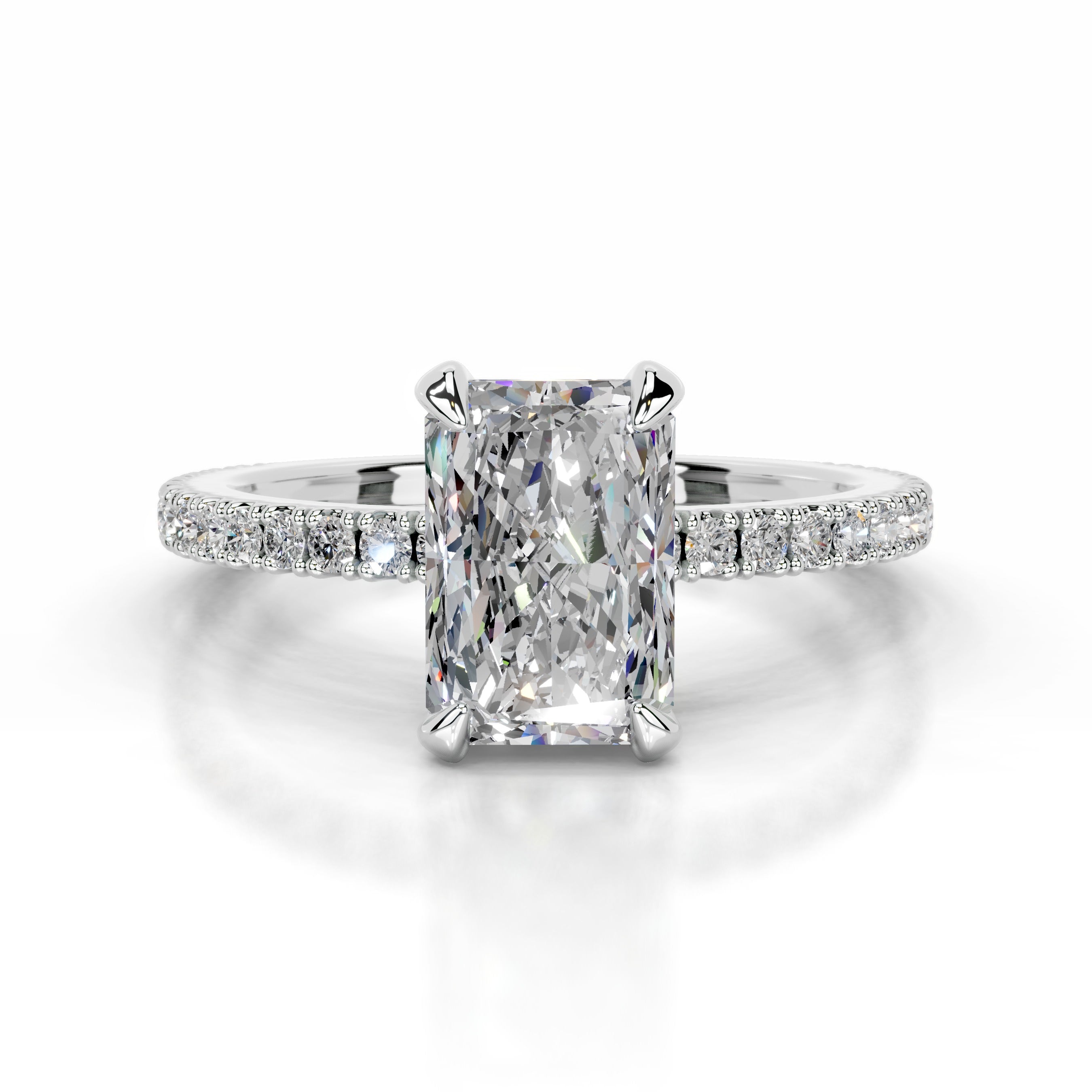 Luisana Moissanite & Diamond Ring - 18K White Gold