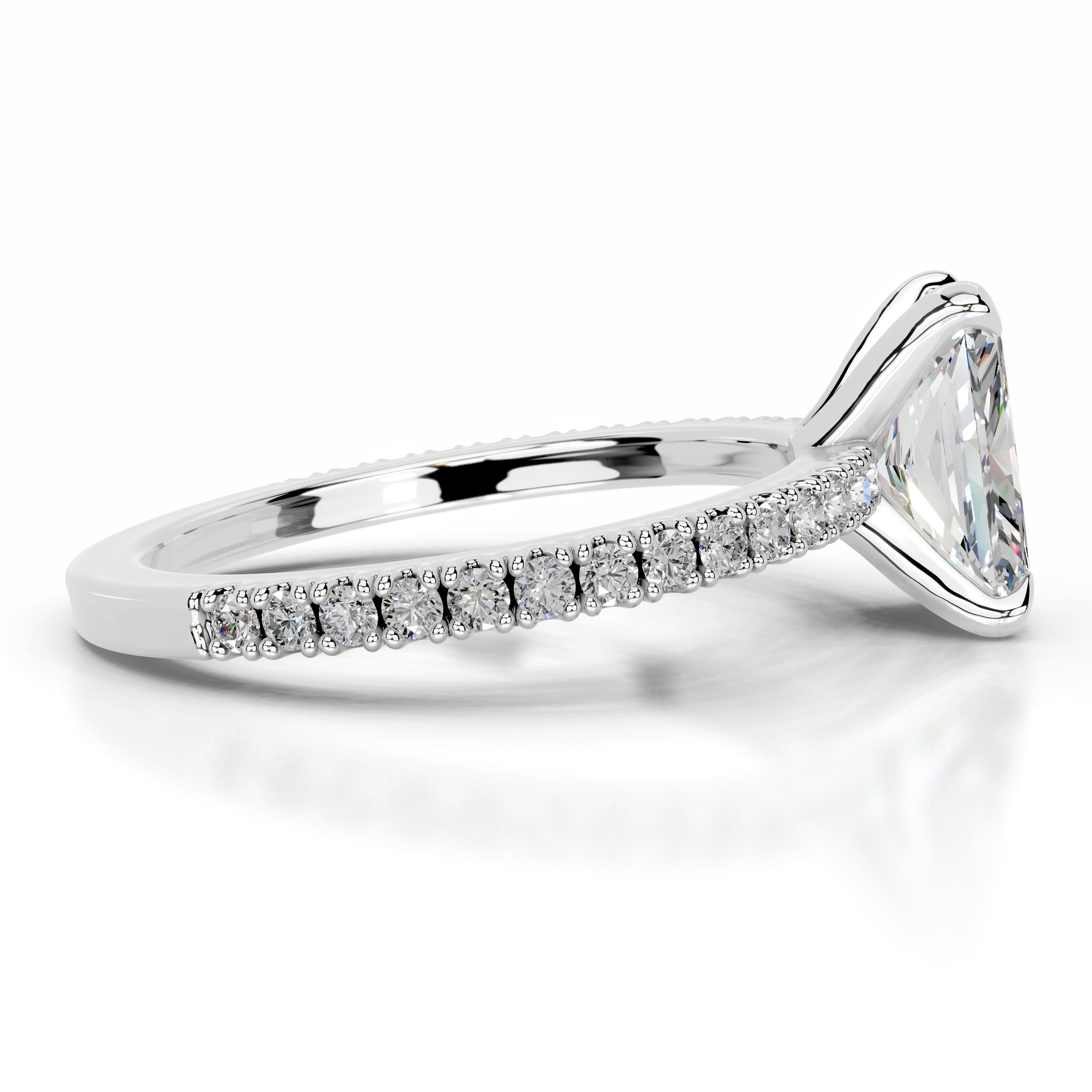 Luisana Moissanite & Diamond Ring - 14K White Gold