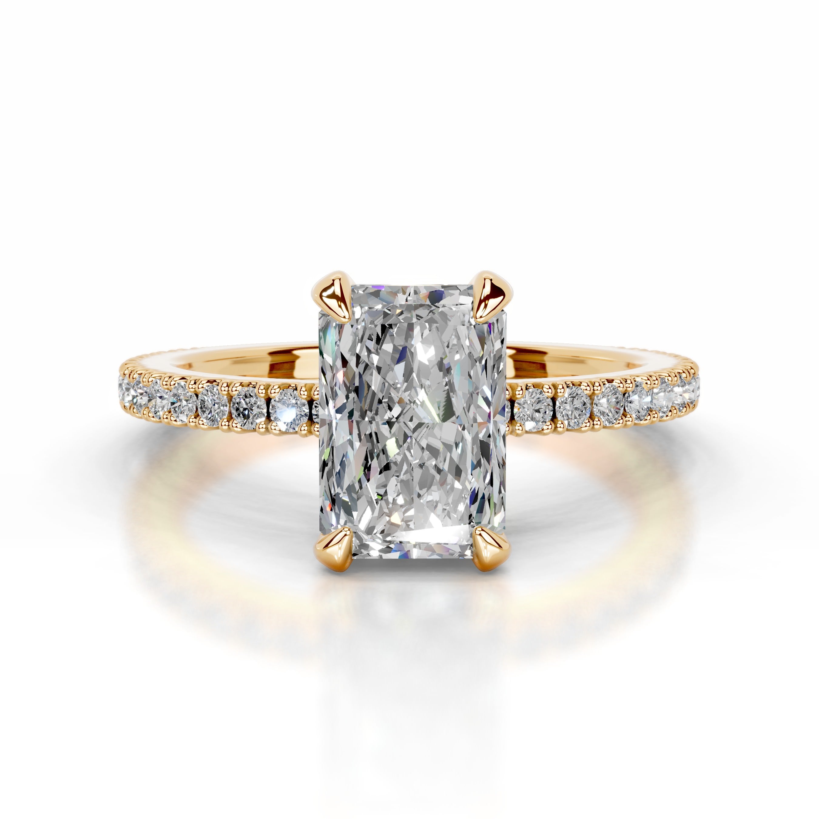 Luisana Moissanite & Diamond Ring - 18K Yellow Gold