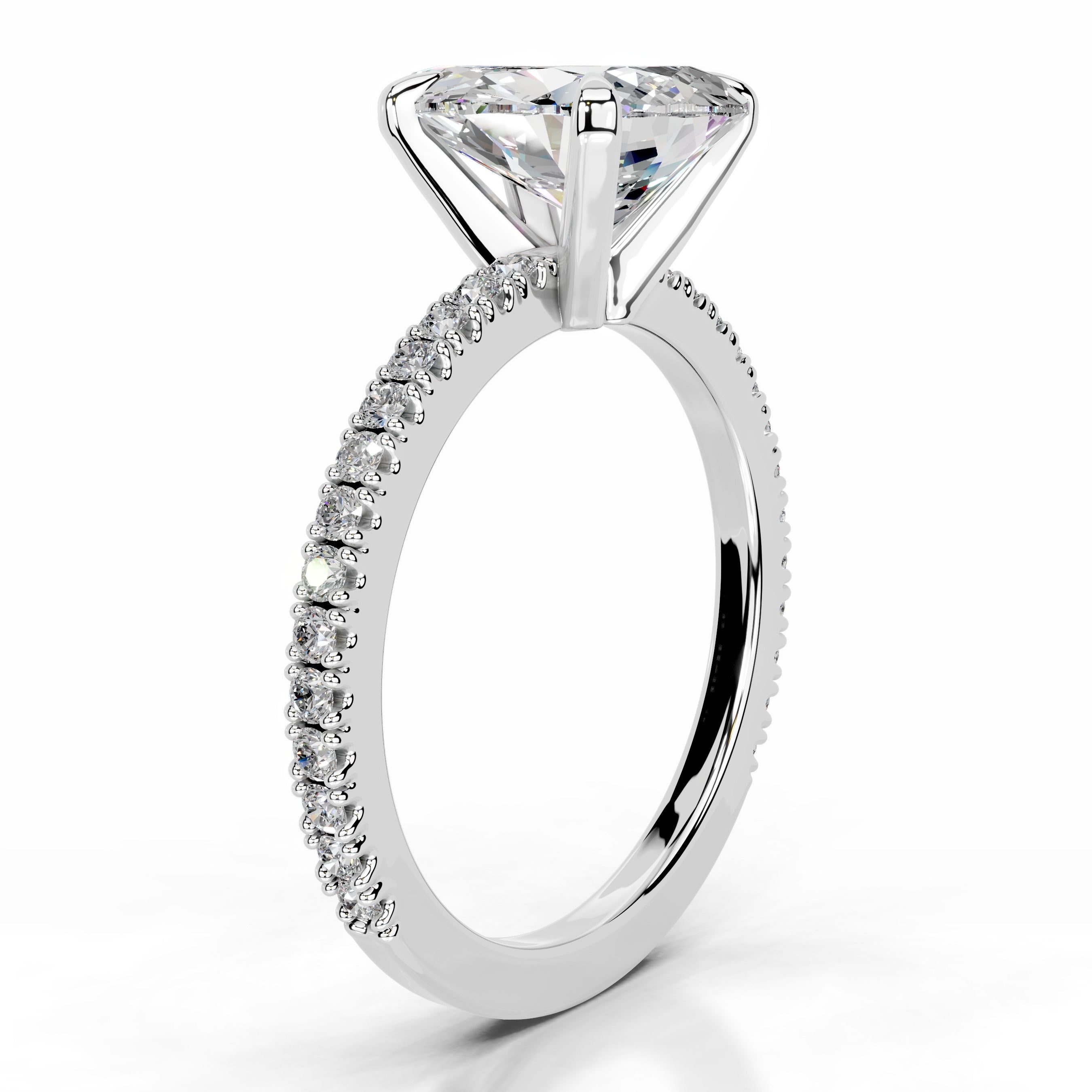 Luisana Moissanite & Diamond Ring - 14K White Gold