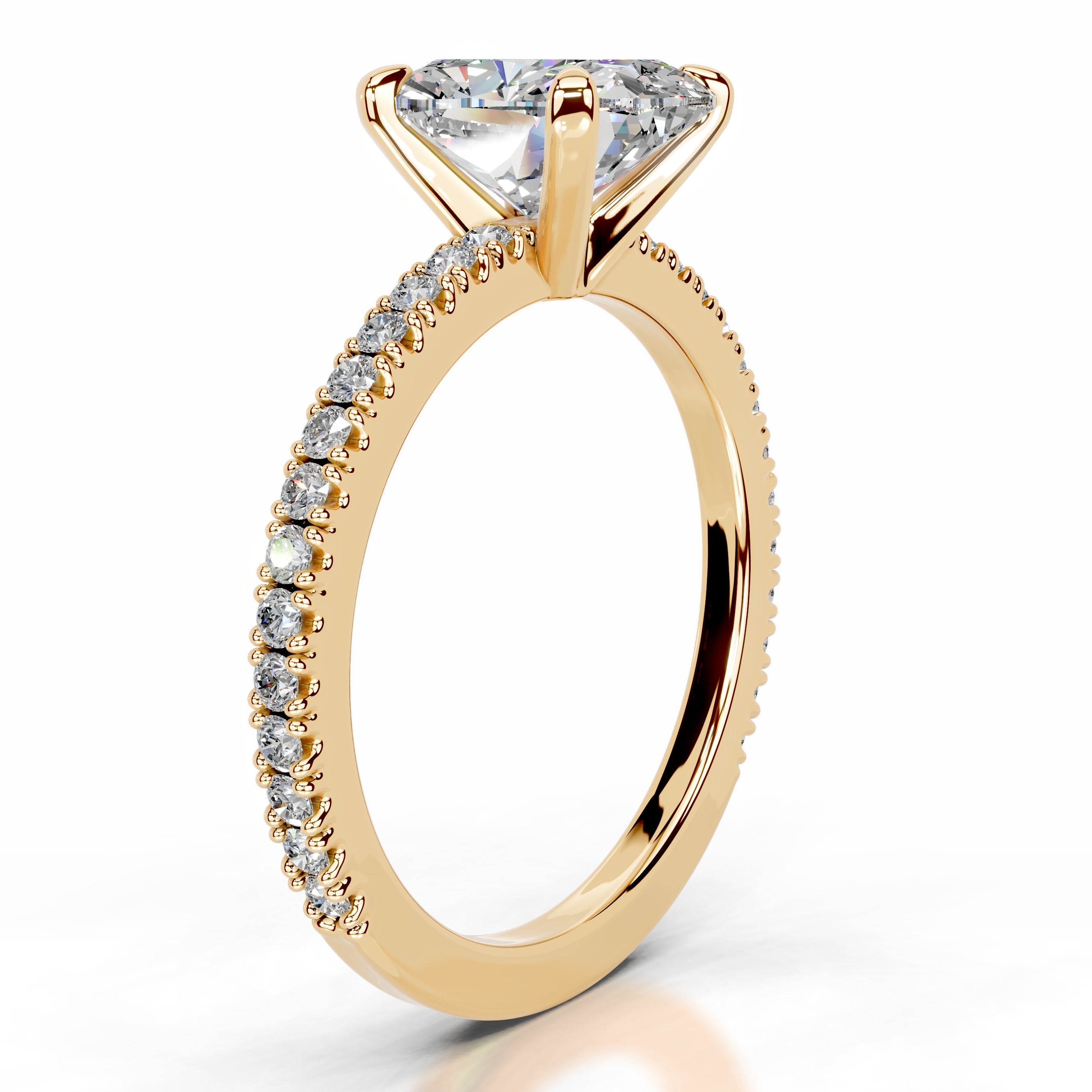Luisana Moissanite & Diamond Ring - 18K Yellow Gold (RTS)