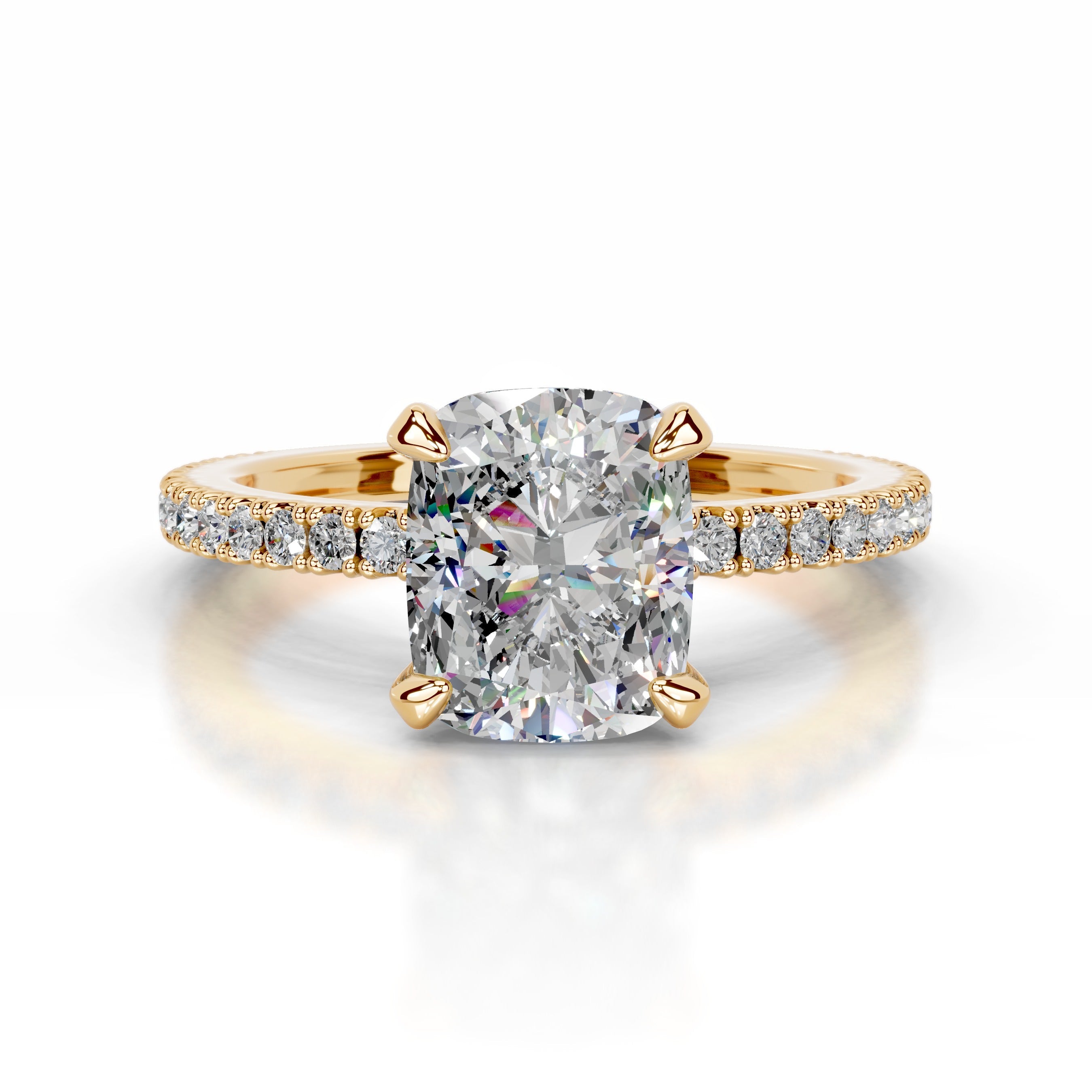 Luisana Moissanite & Diamond Ring - 18K Yellow Gold (RTS)