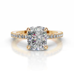 Luisana Moissanite & Diamond Ring - 18K Yellow Gold