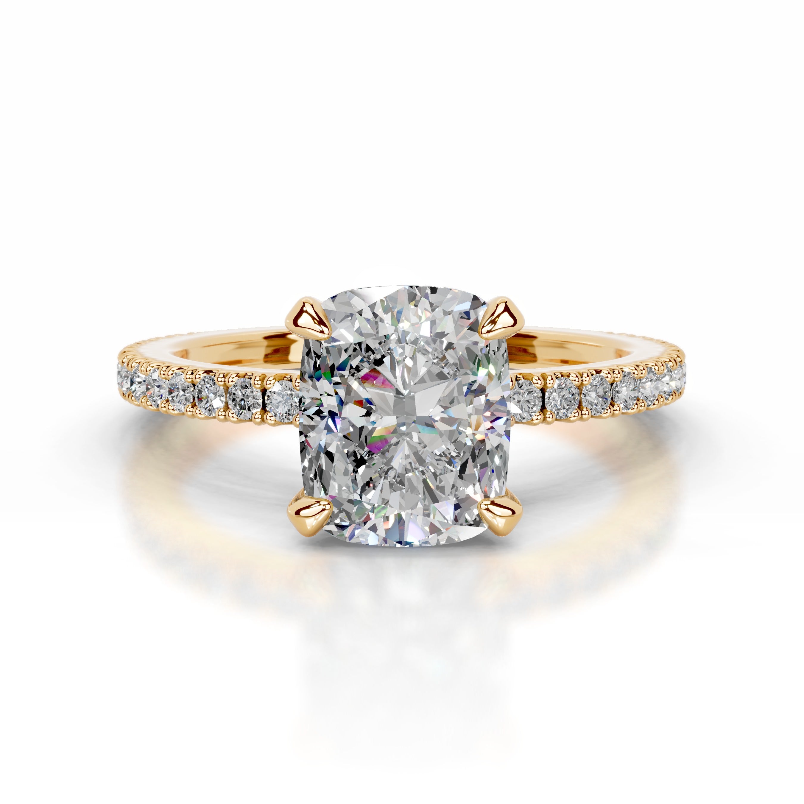 Luisana Moissanite & Diamond Ring - 18K Yellow Gold