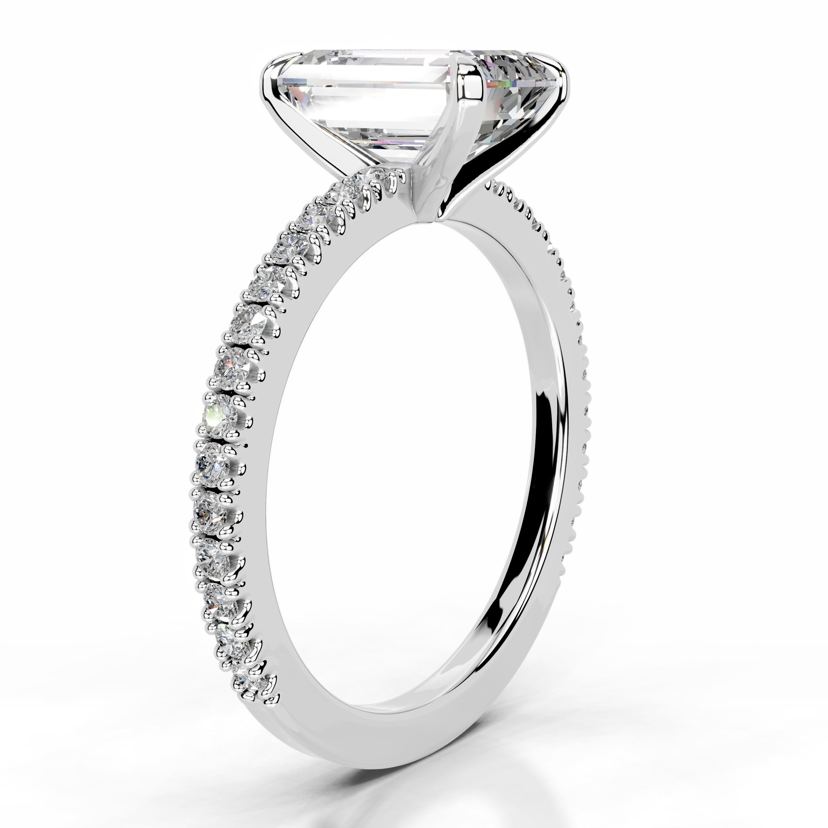 Luisana Moissanite & Diamond Ring - 14K White Gold