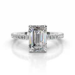 Luisana Moissanite & Diamond Ring - 14K White Gold