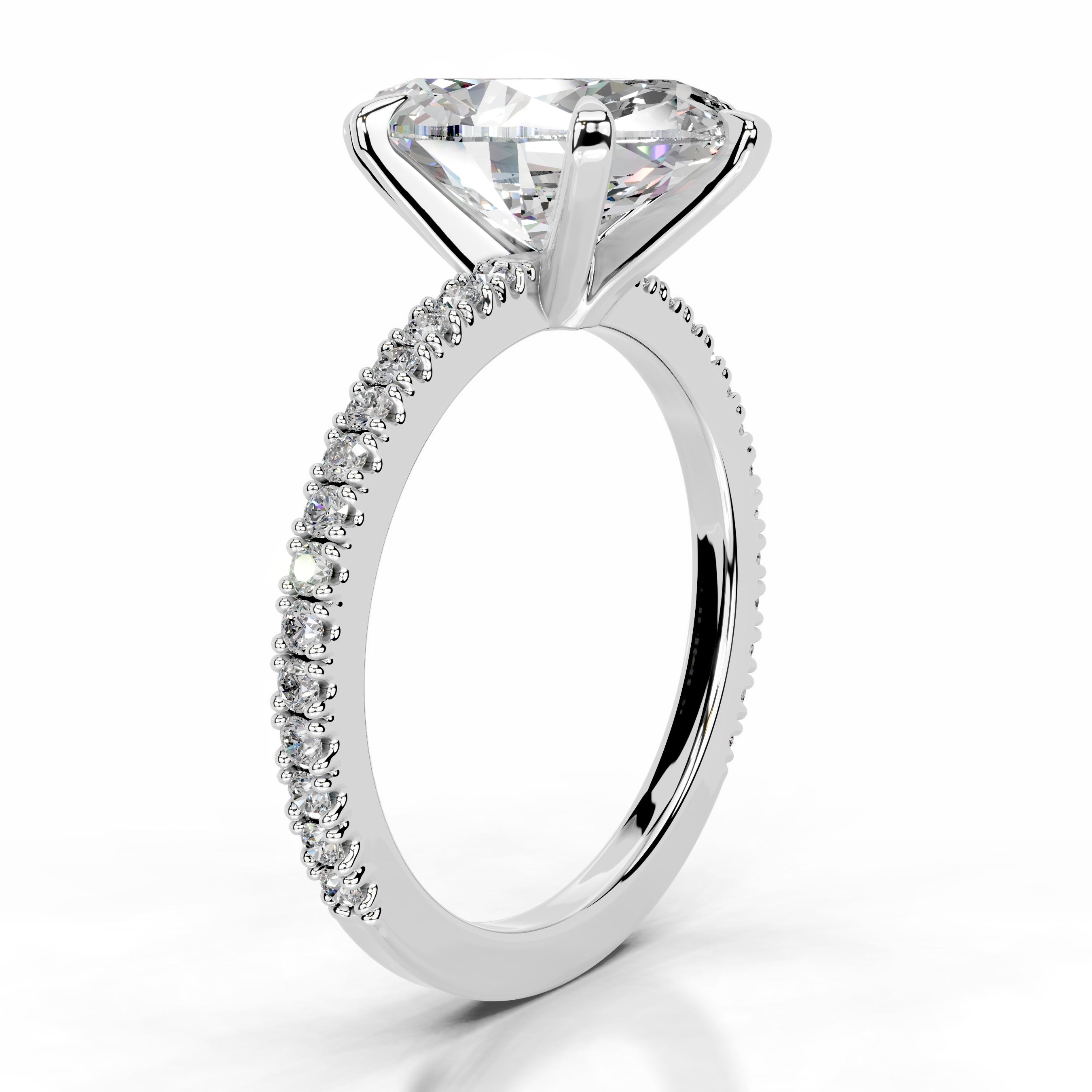 Luisana Moissanite & Diamond Ring - 14K White Gold (RTS)